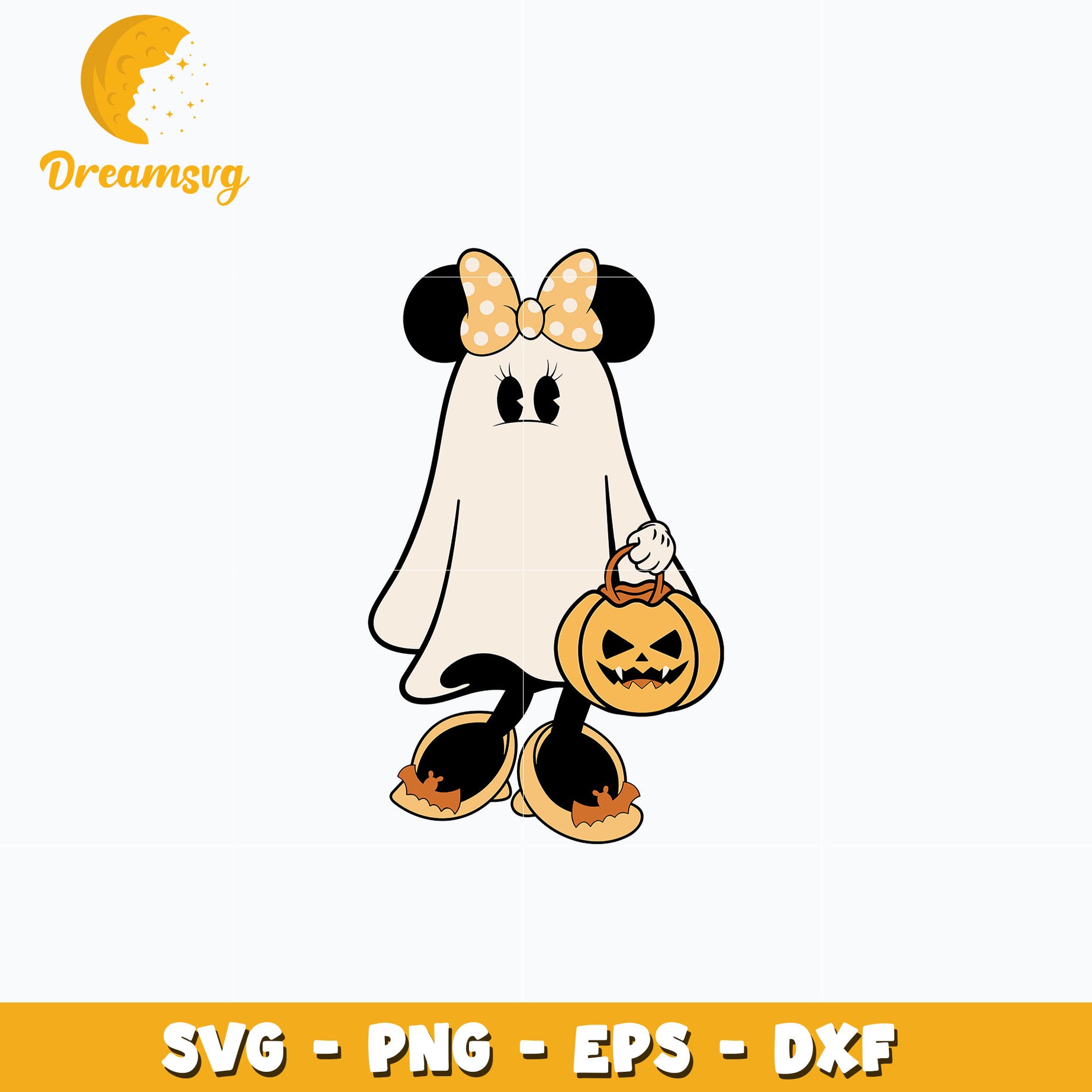 Halloween Minnie mouse ghost svg