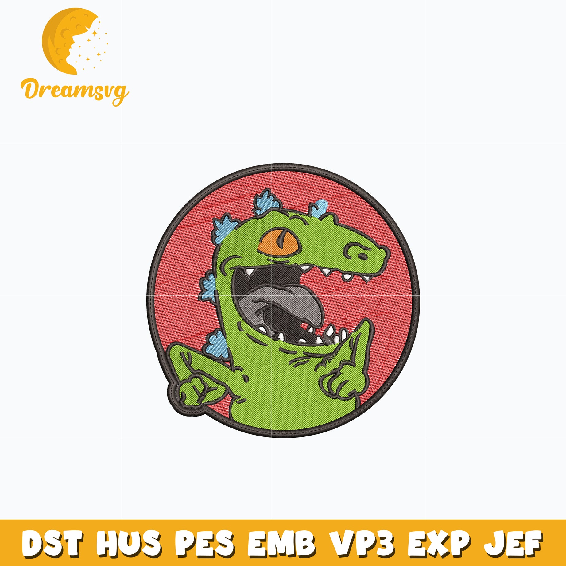 Reptar embroidery design