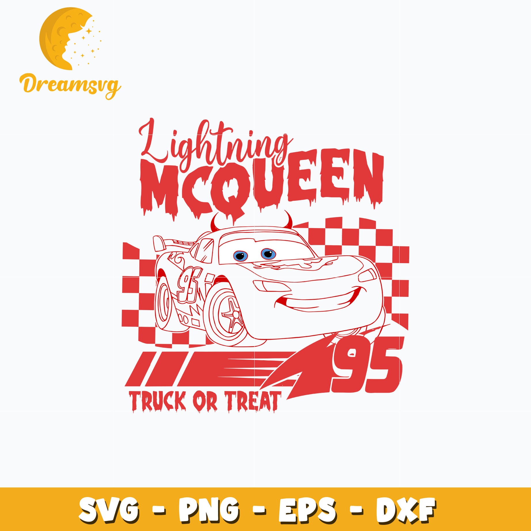 Halloween Lightning McQueen svg, truck or treat svg