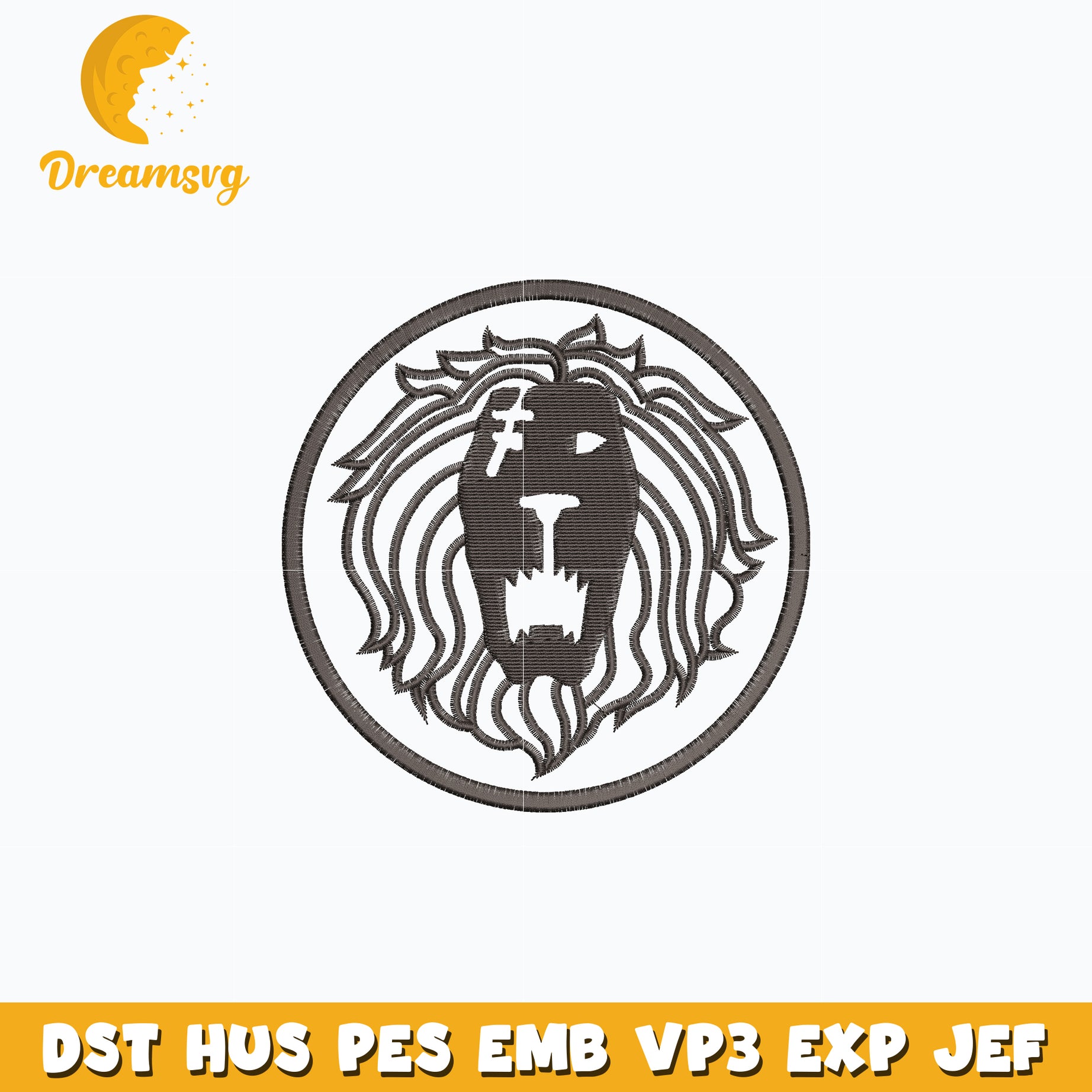 Lion Sin logo embroidery design