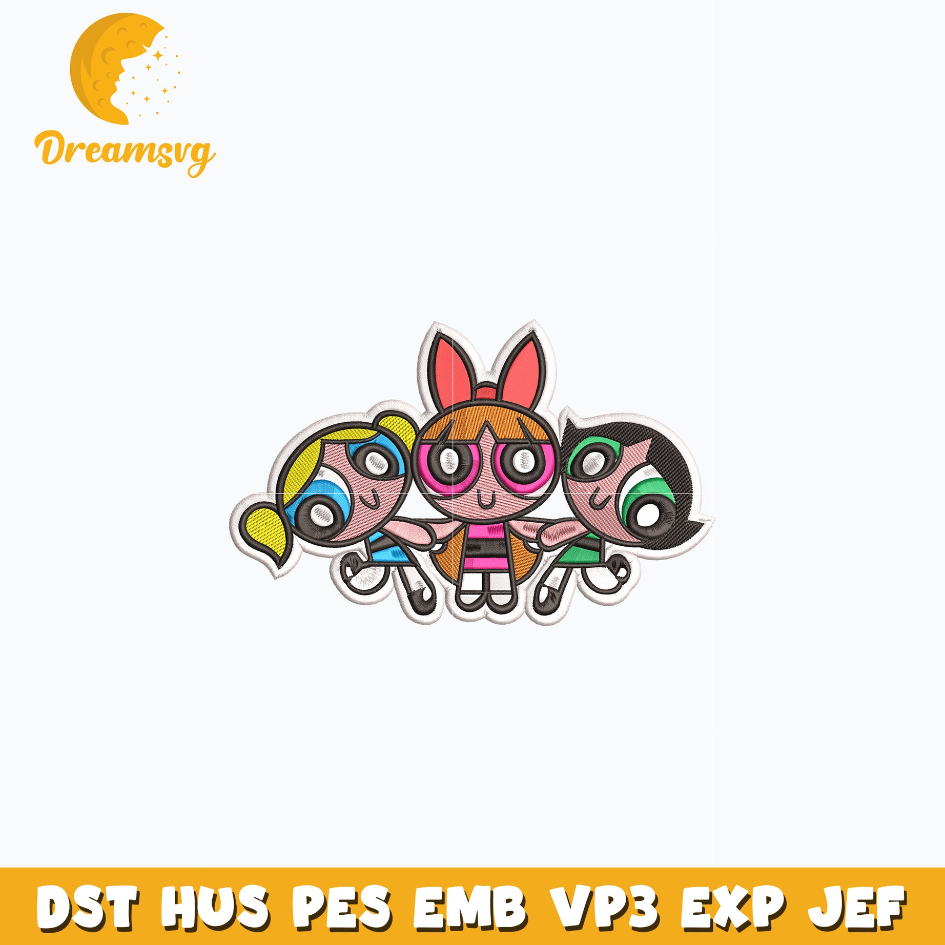 The Powerpuff Girls embroidery design