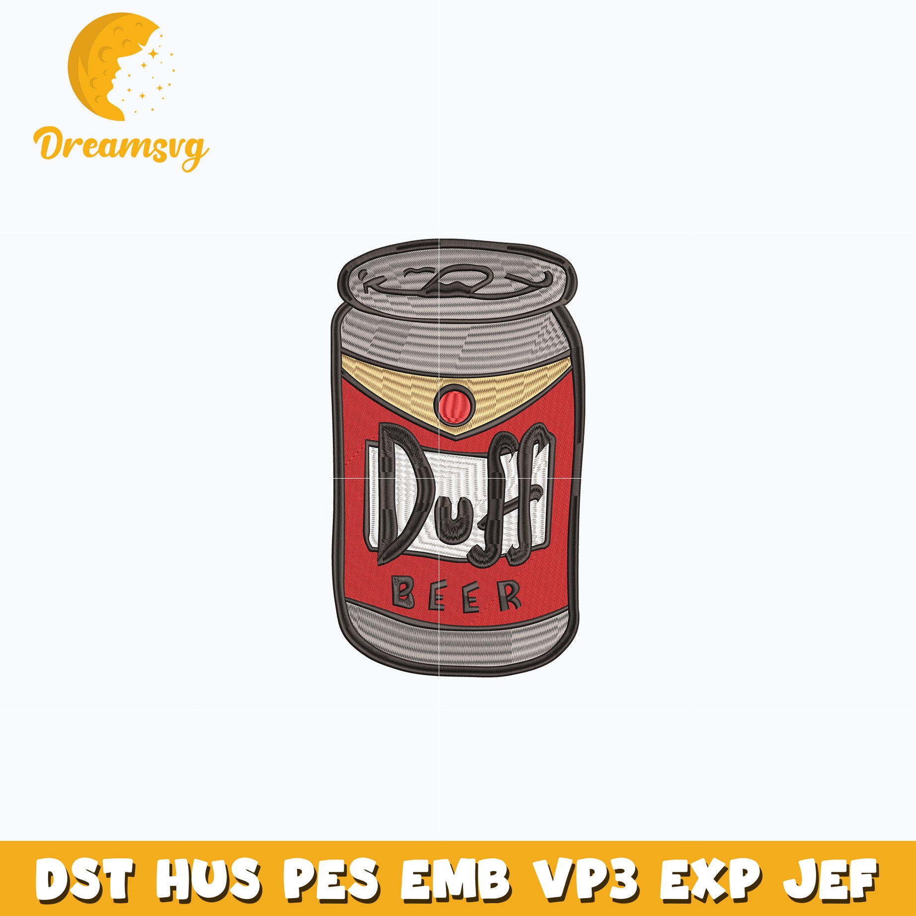 Duff Beer embroidery design