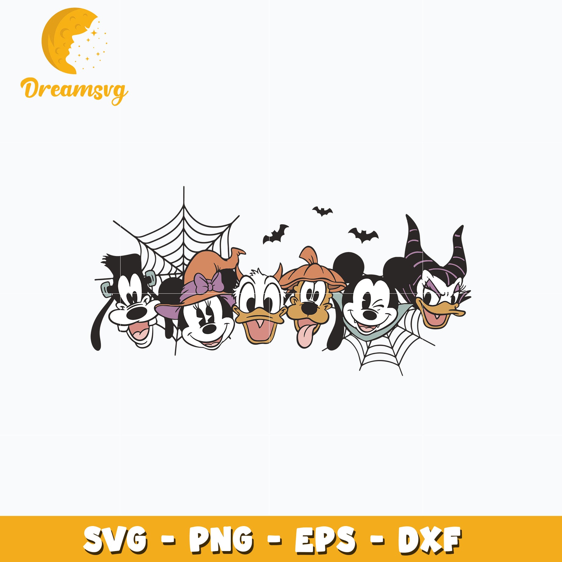 Mickey friends head halloween design svg 