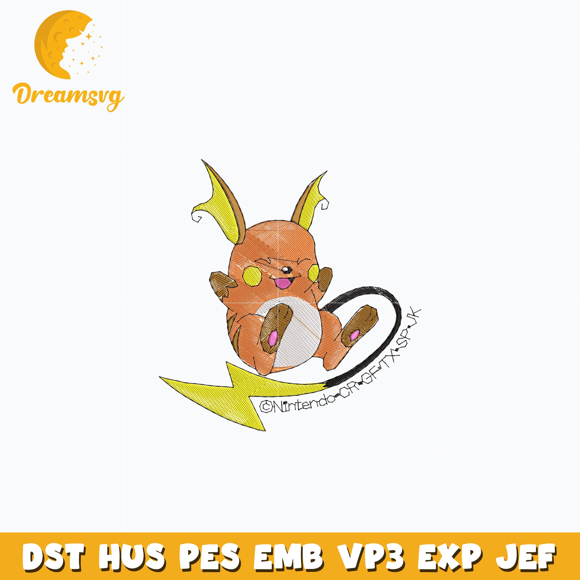Raichu Pokemon embroidery design – DreamSVG Store