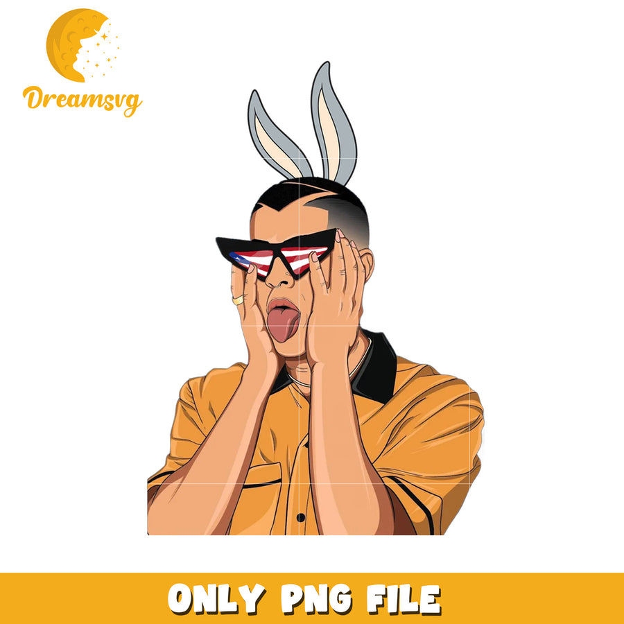 Design of bad bunny png, benito fan art png, bad bunny 2026 png