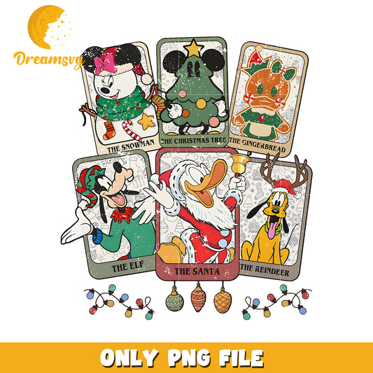 Design of disney christmas stamps png, christmas cartoon png, disneyland png