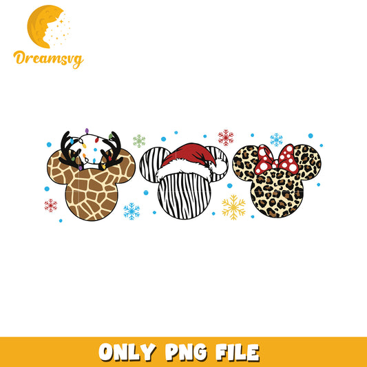 Design of mickey head png, spirit christmas png, disney characters png