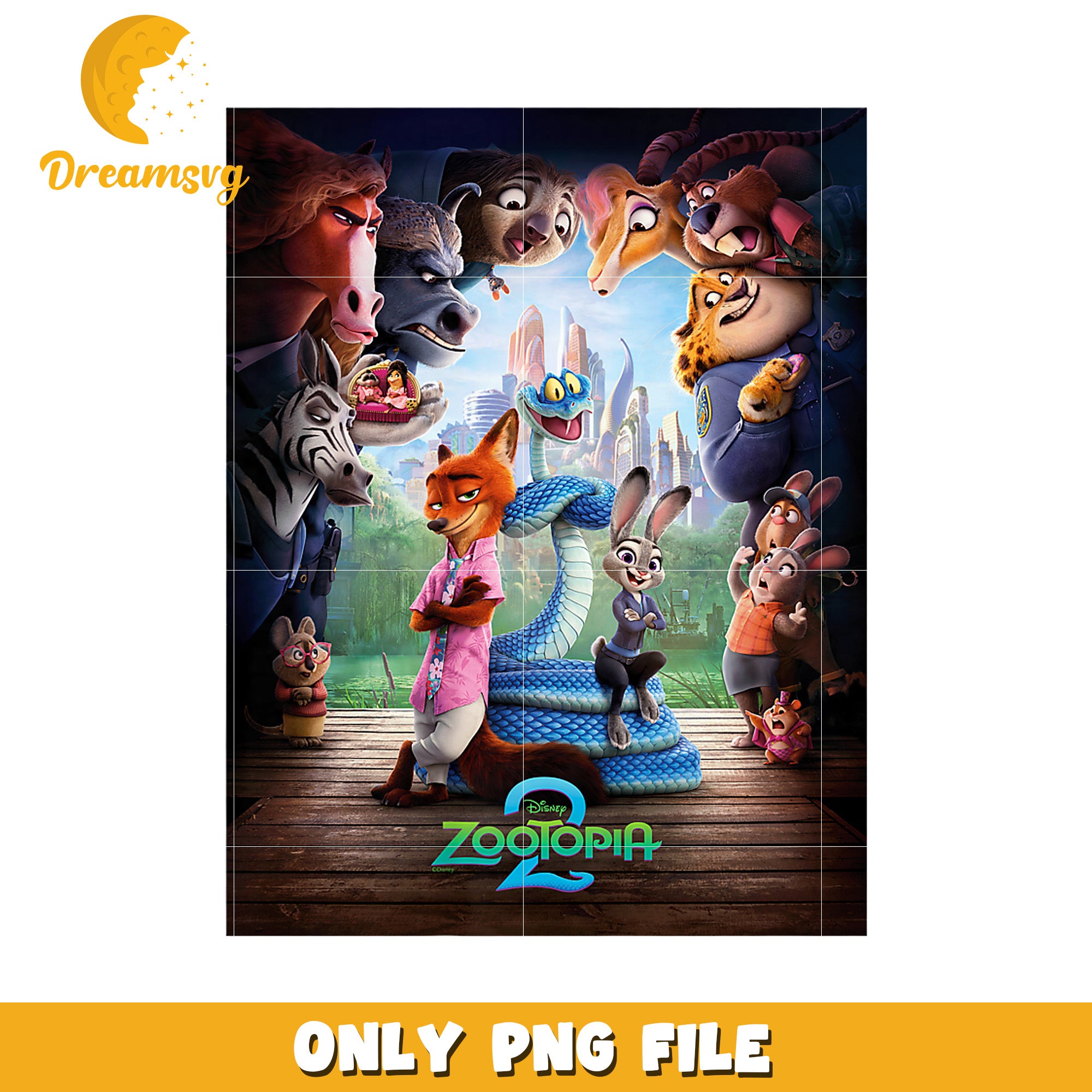 Design of zootopia 2 png, zootopia cast​ png, disney movie png