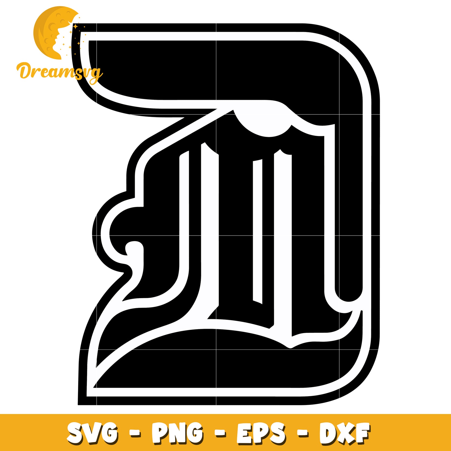 Detroit Tigers D SVG PNG EPS DXF