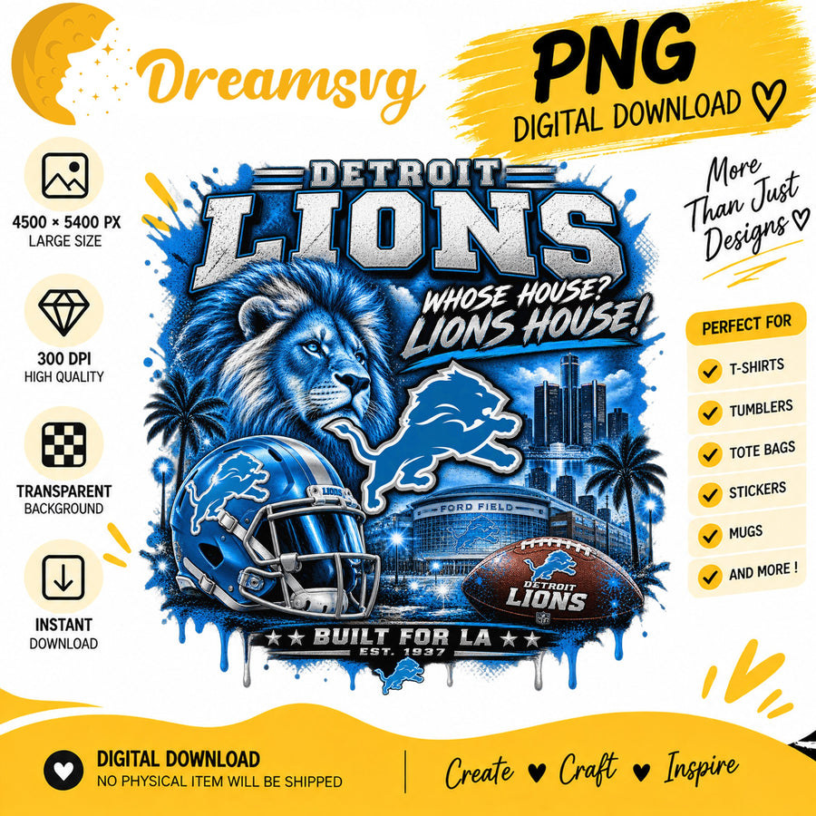Detroit Lions Whose House Lions House NFL Football PNG