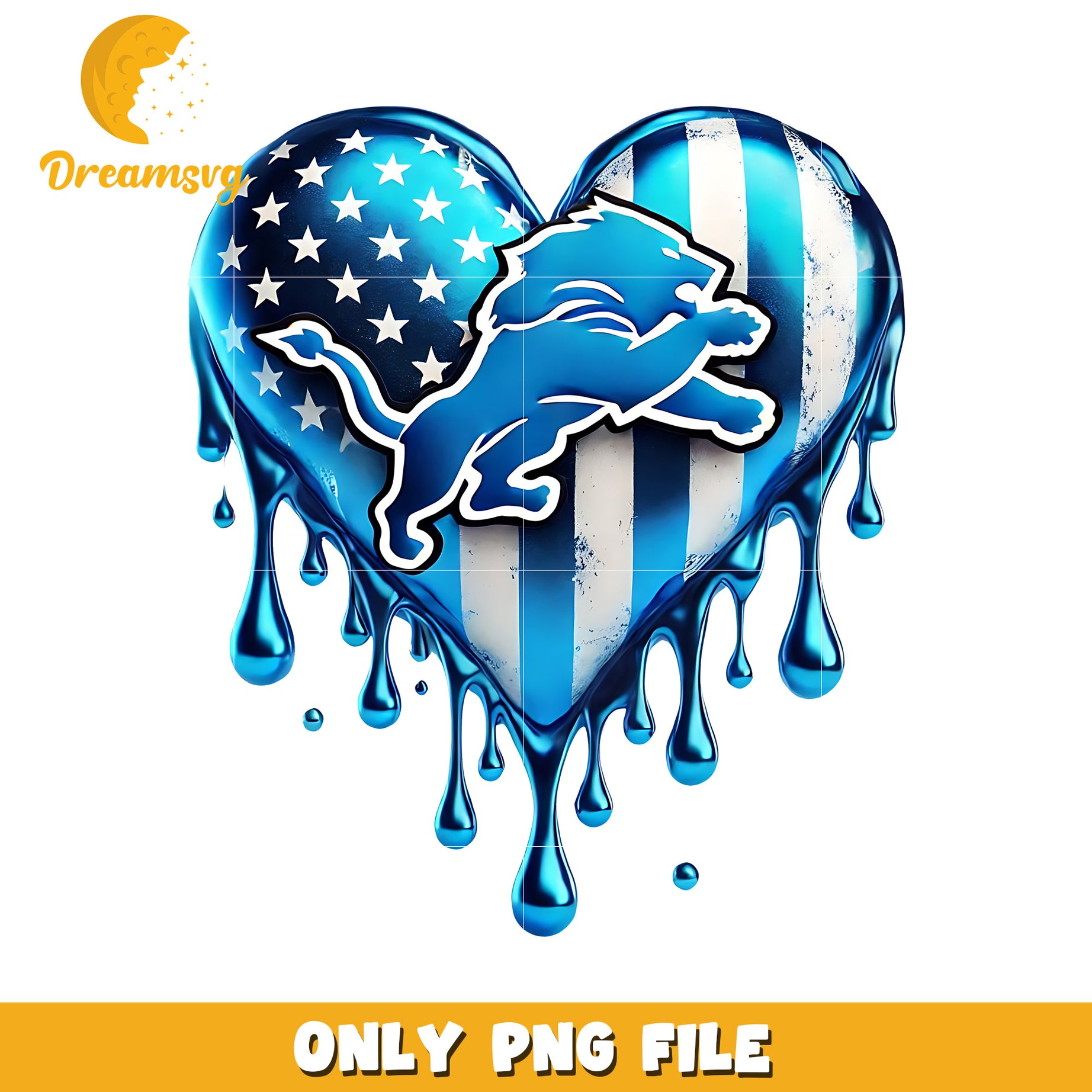 Detroit lions heart png, american football png, super bowl png