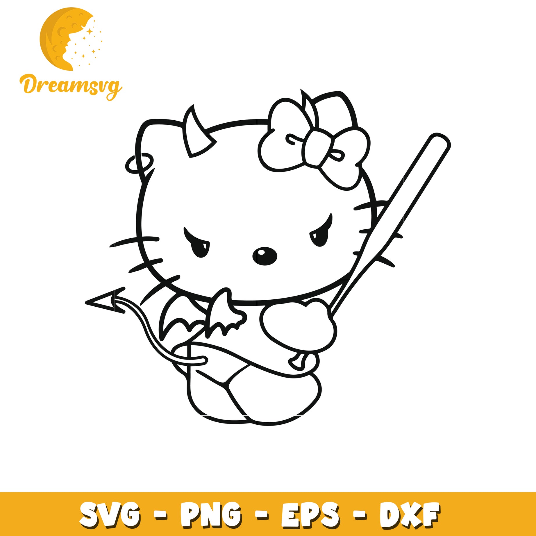 Devil Hello Kitty SVG Cut File