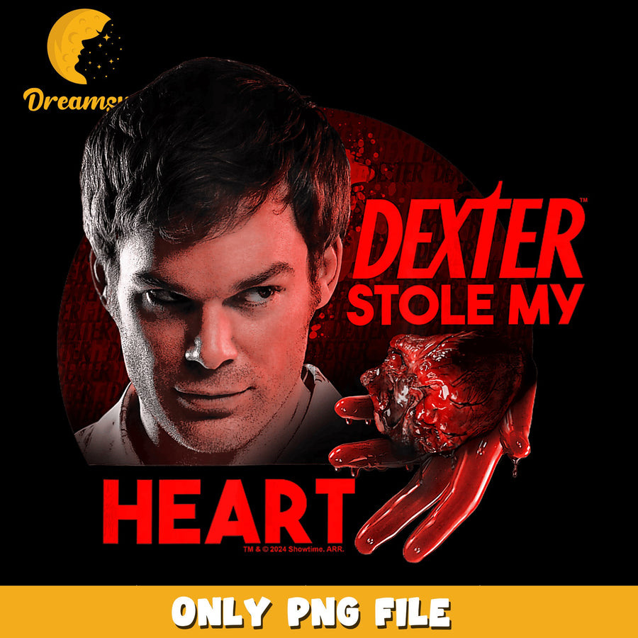 Dexter Steals Heart PNG, Horror Theme, Funny Quote PNG