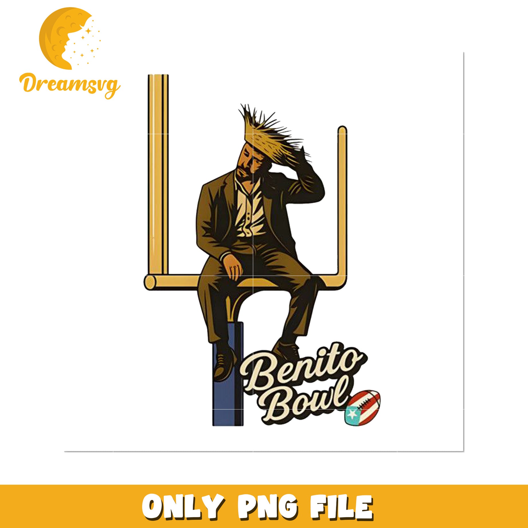 Digital illustration benito bowl png, american rugby png, pr flag png