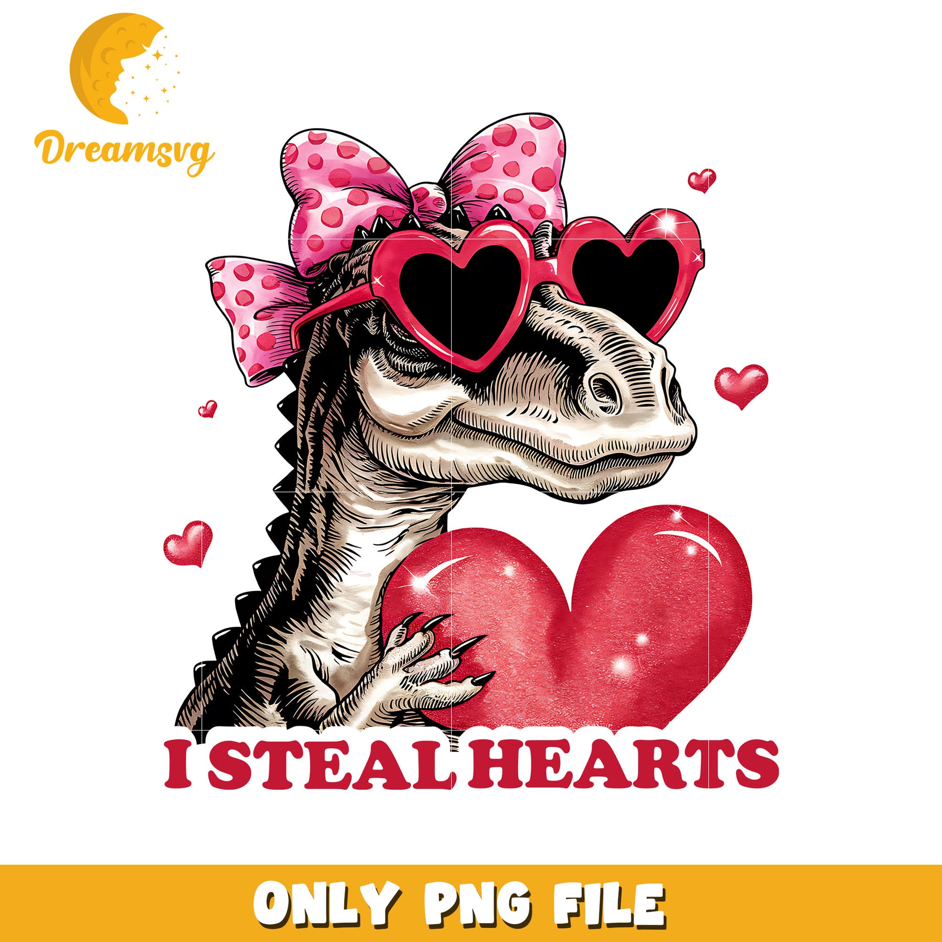 Dinosaur I steal heart png, dinosaur png, still heart png