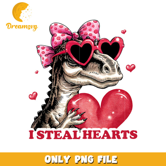 Dinosaur I steal heart png, dinosaur png, still heart png