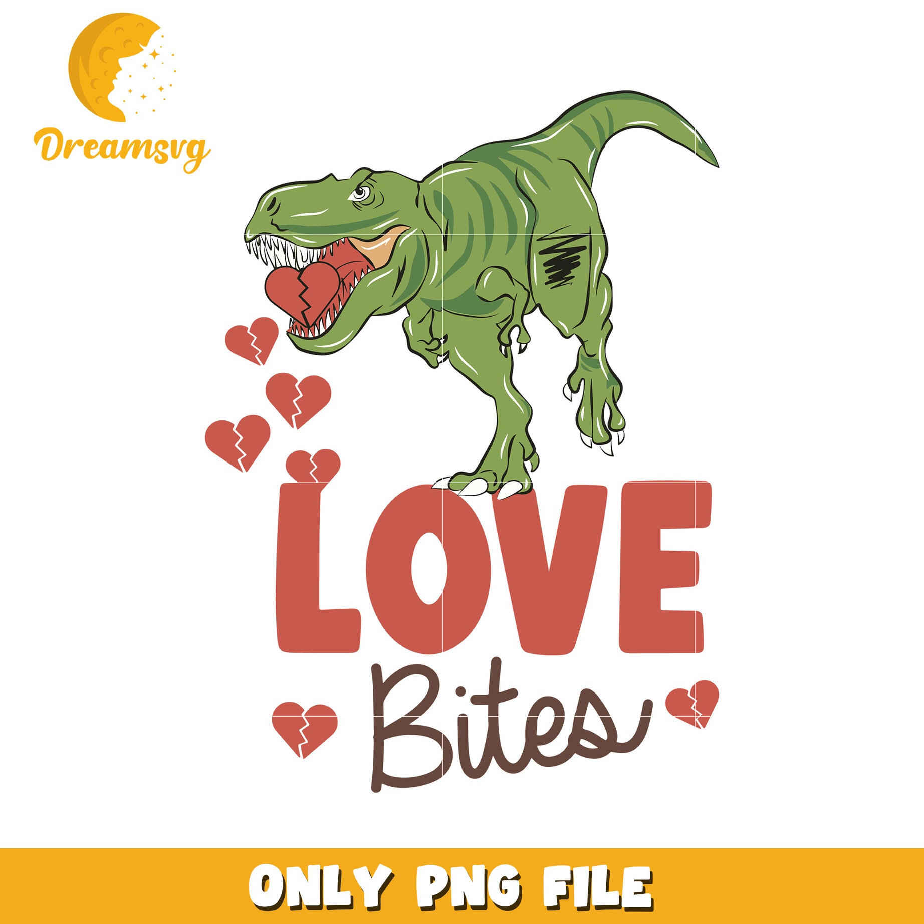 Dinosaur Love Bites PNG Design