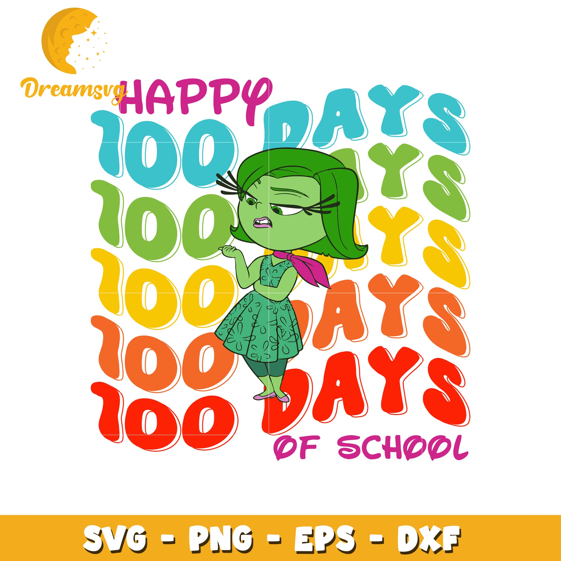 Disgust 100 Days School SVG PNG