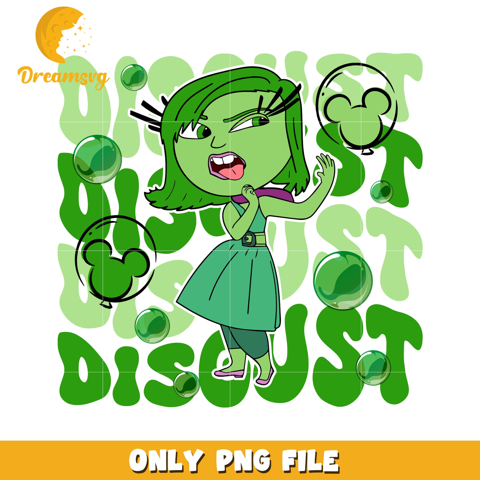 Disgust Character Art PNG File for Fun Designs – DreamSVG Store