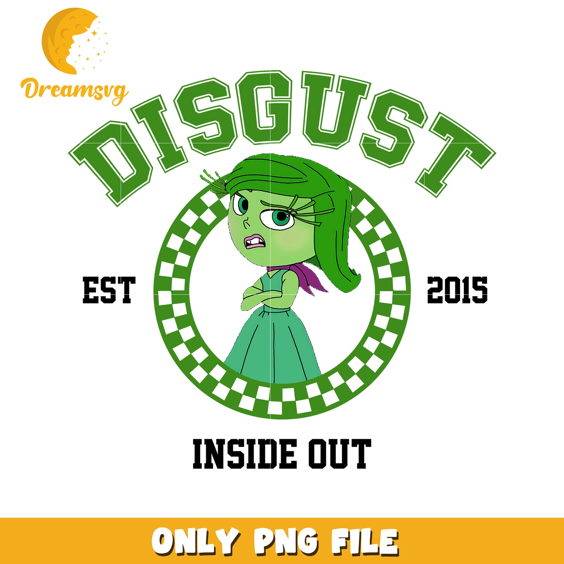 Disgust Character PNG File from Inside Out Movie 2015