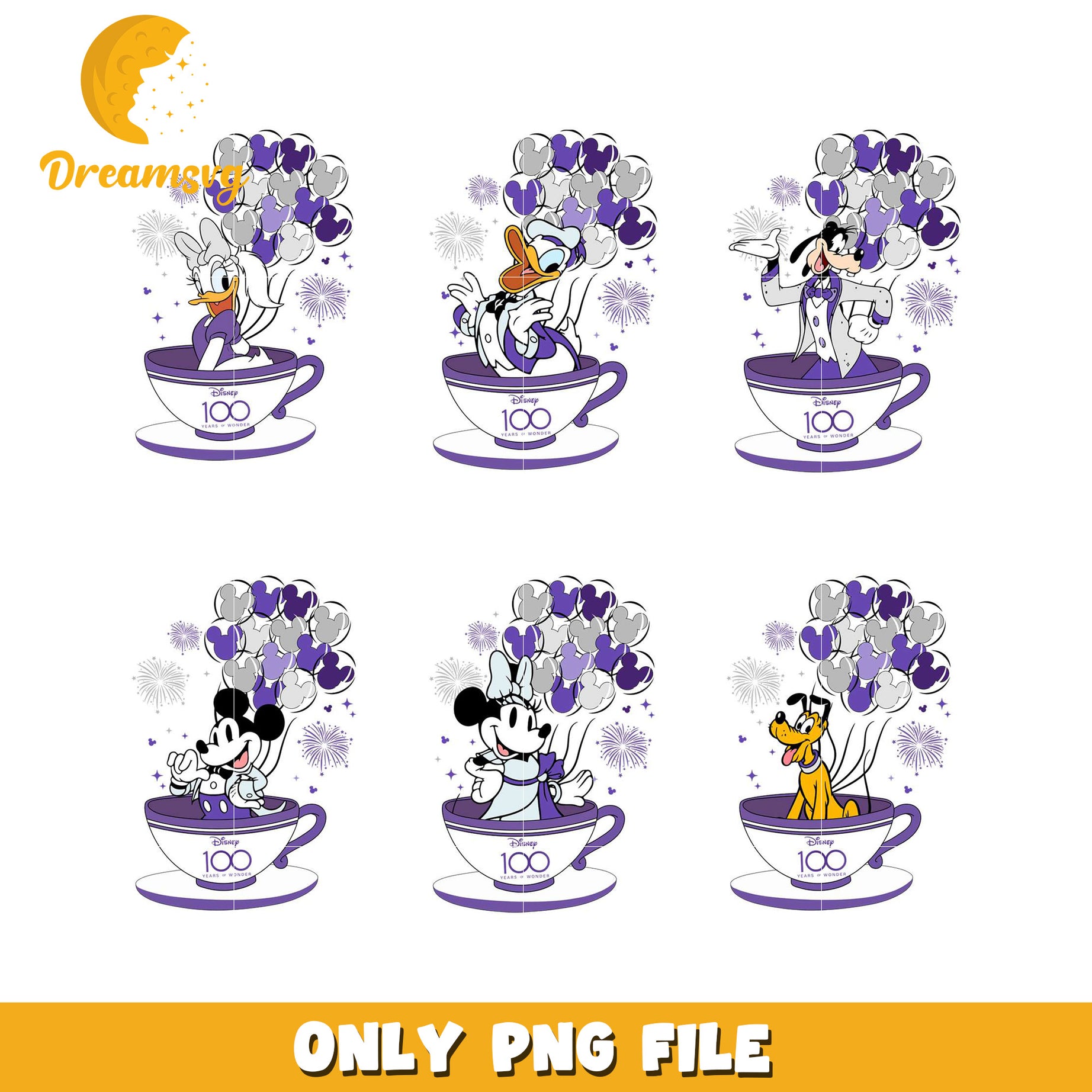 Disney 100 Celebration Bundle PNG Fun Balloon Designs