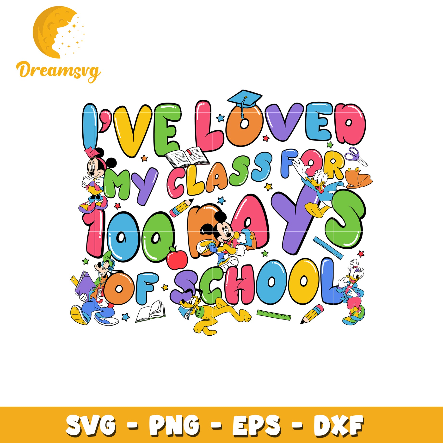 Disney 100 Days School SVG Cut File