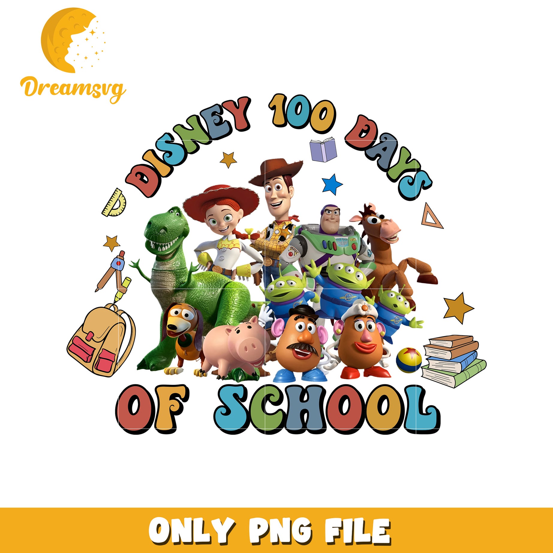 Disney 100 Days of School Fun PNG Clipart for Kids