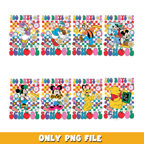 100th Day of School bundle png,  Disney cartoon png, Digital download  