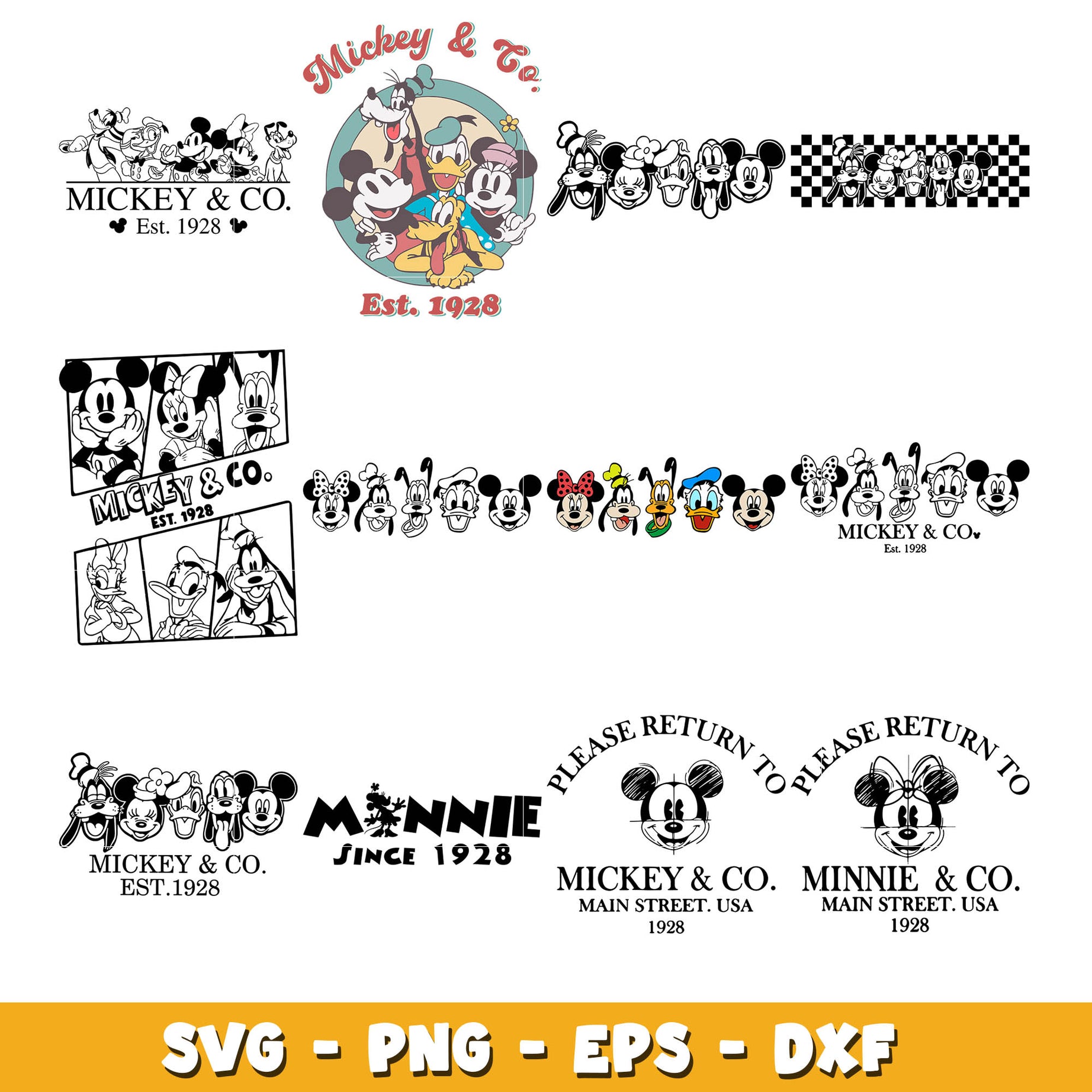 Disney mickey co est 1928 svg bundle, Disney mickey svg, Disney svg