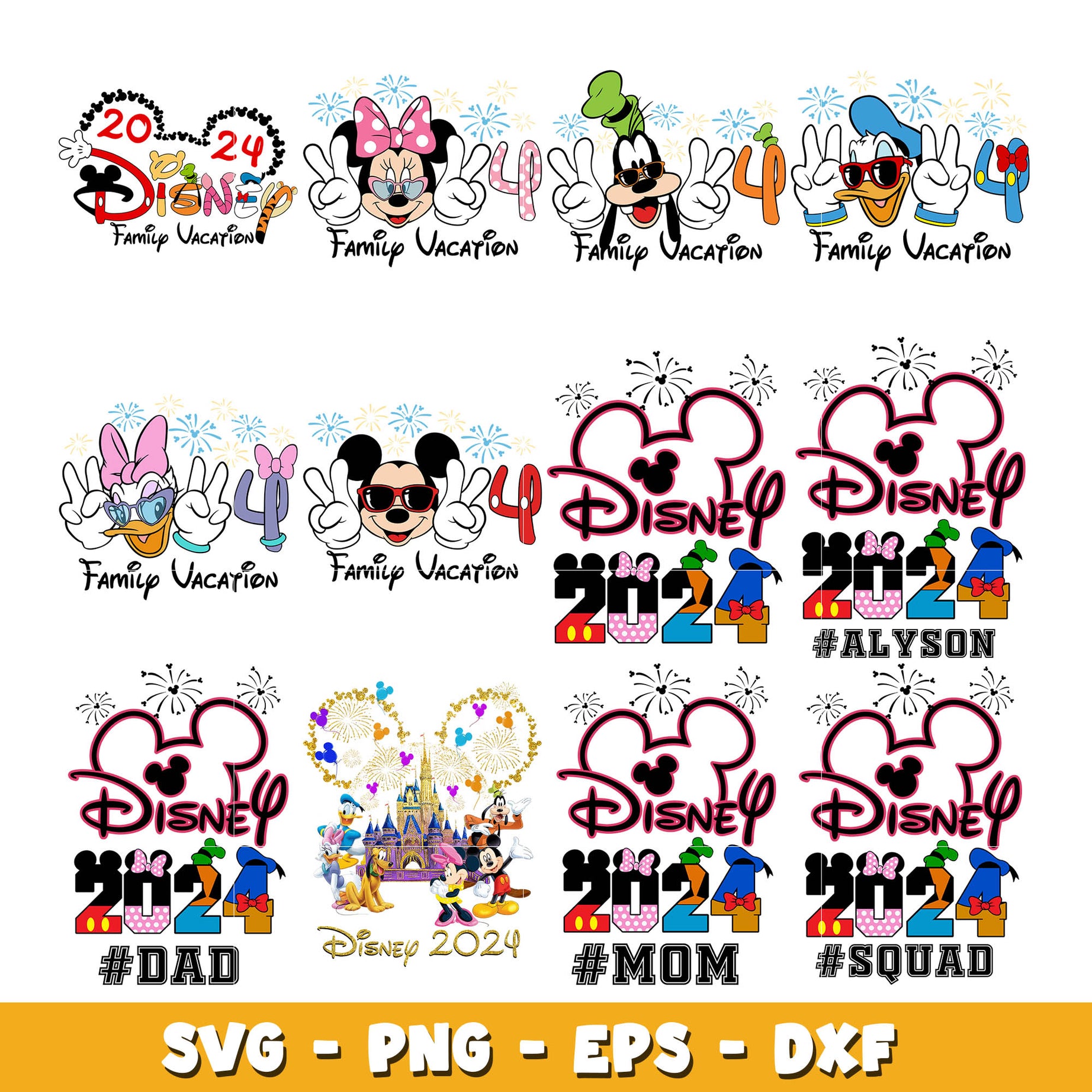 Disney mickey family vacation svg bundle, Disney trip svg, Disney svg