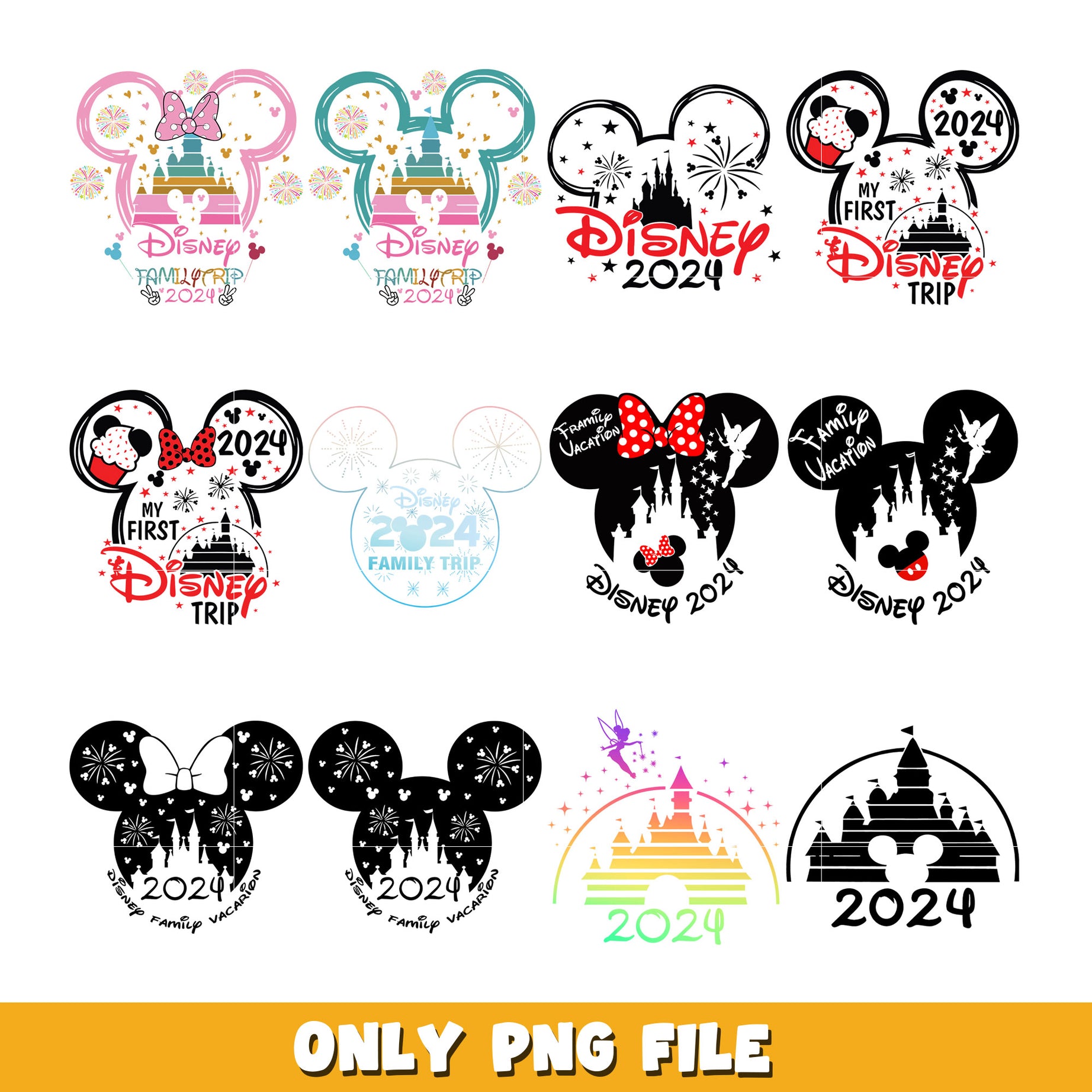 Disney mouse 2024 bundle png,  Disney cartoon png, Digital download 