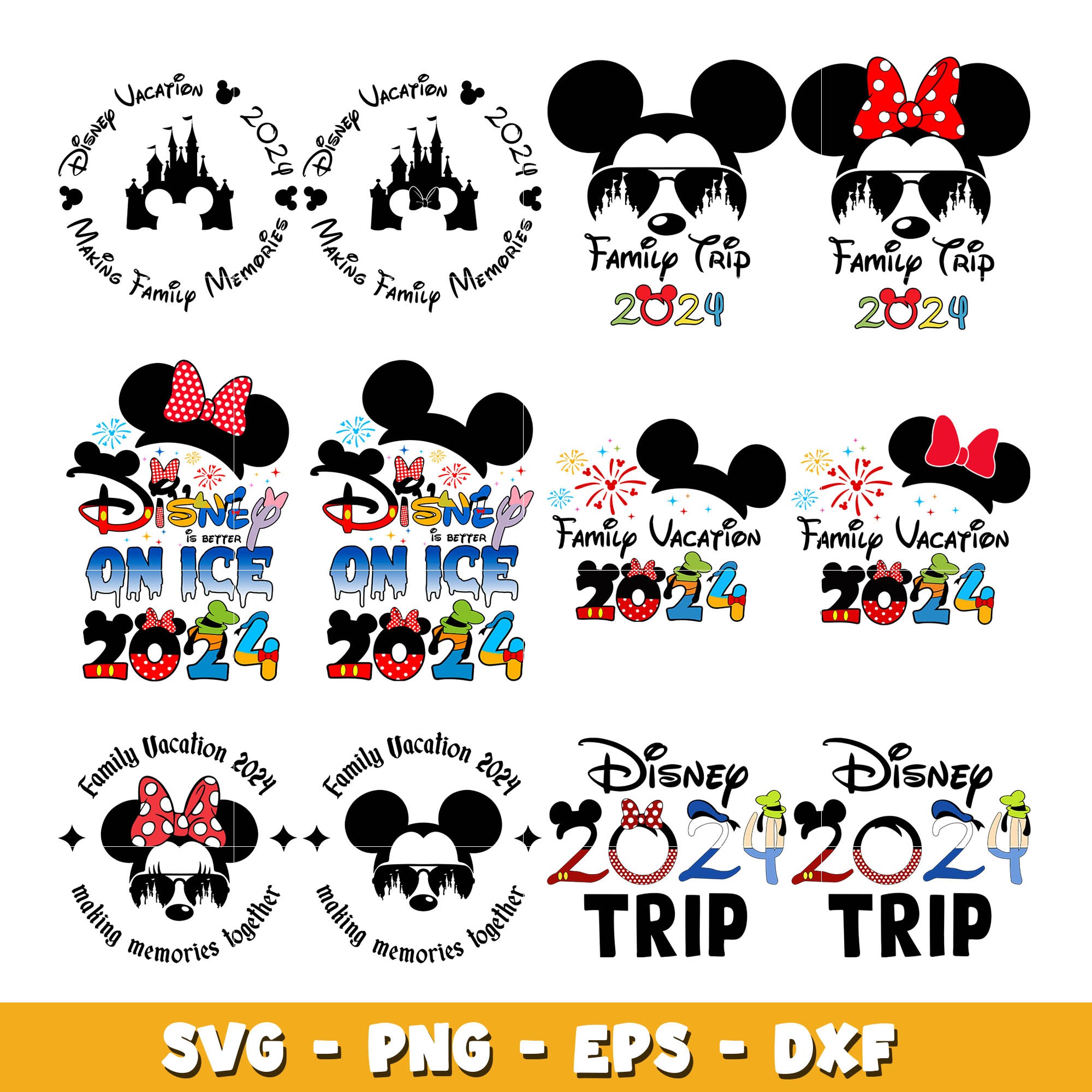 Disney Family Vacation 2024 bundle svg, Disney svg, Digital download ...