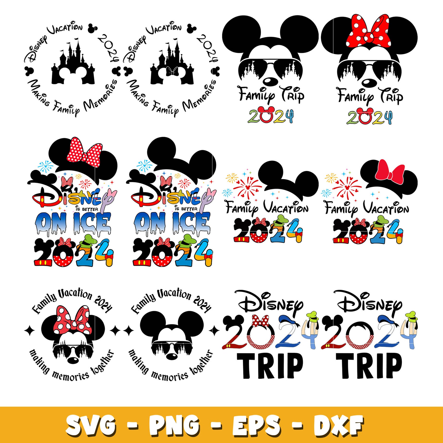 Disney mickey mouse family trip svg bundle, Disney trip svg, Disney svg