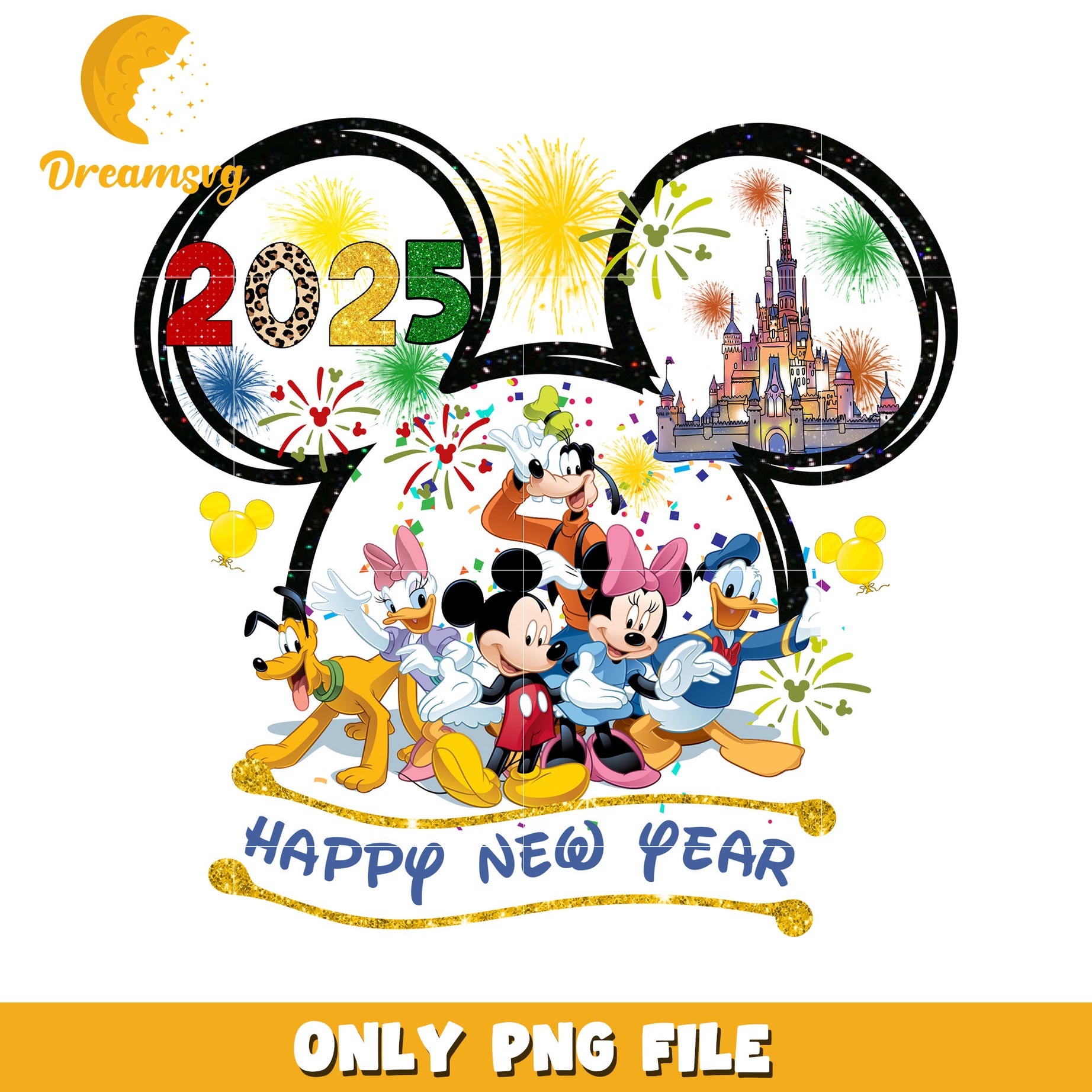 Disney 2025 New Year PNG