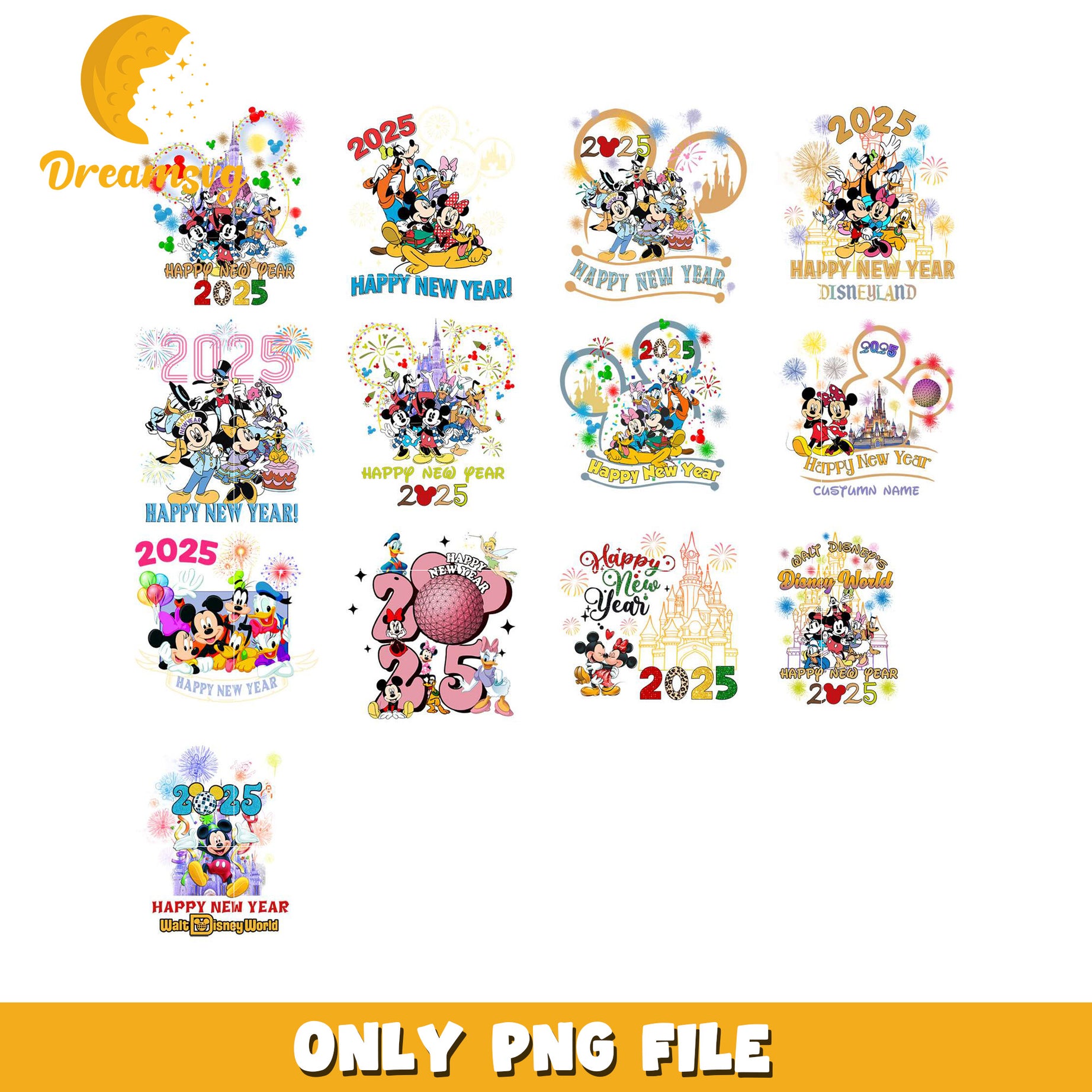 Disney 2025 New Year PNG Bundle