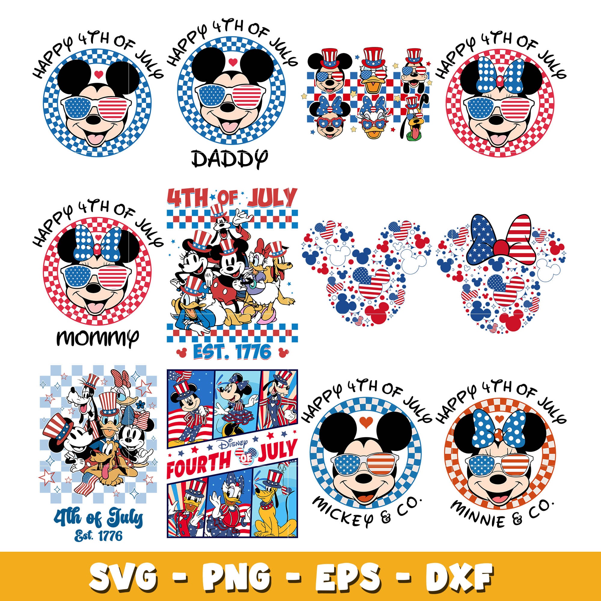 Disney mickey4th of july svg bundle, Disney 4th of july svg, Disney svg