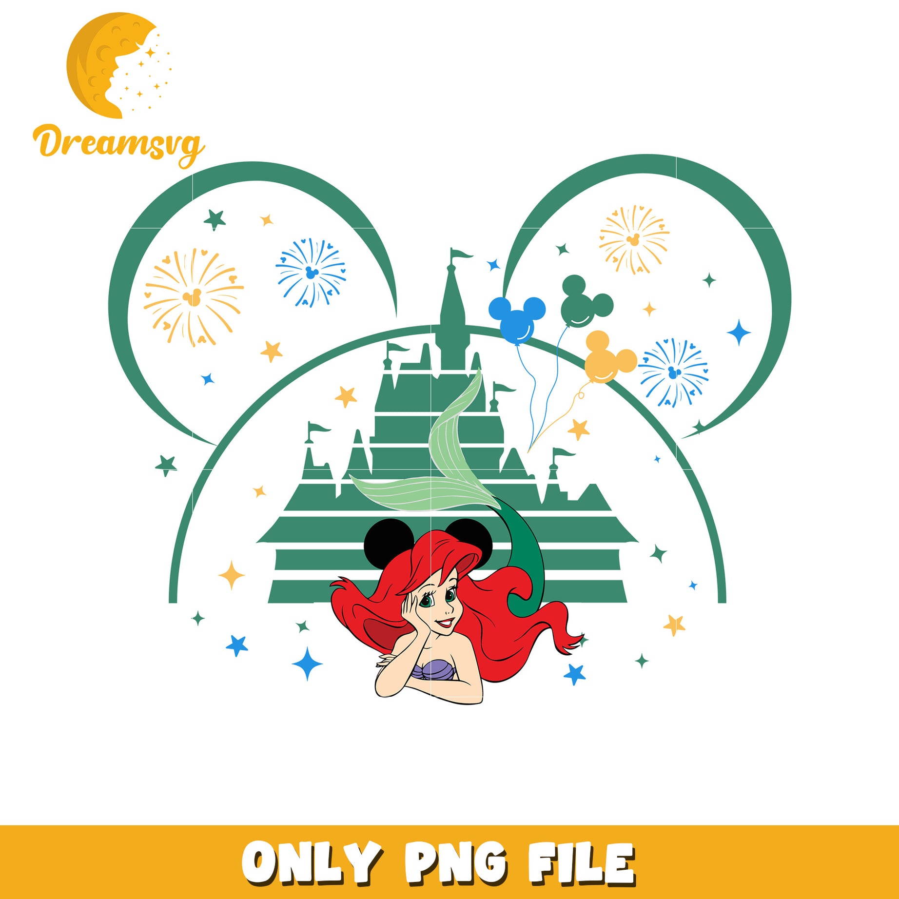 Disney Ariel Mouse Ears PNG