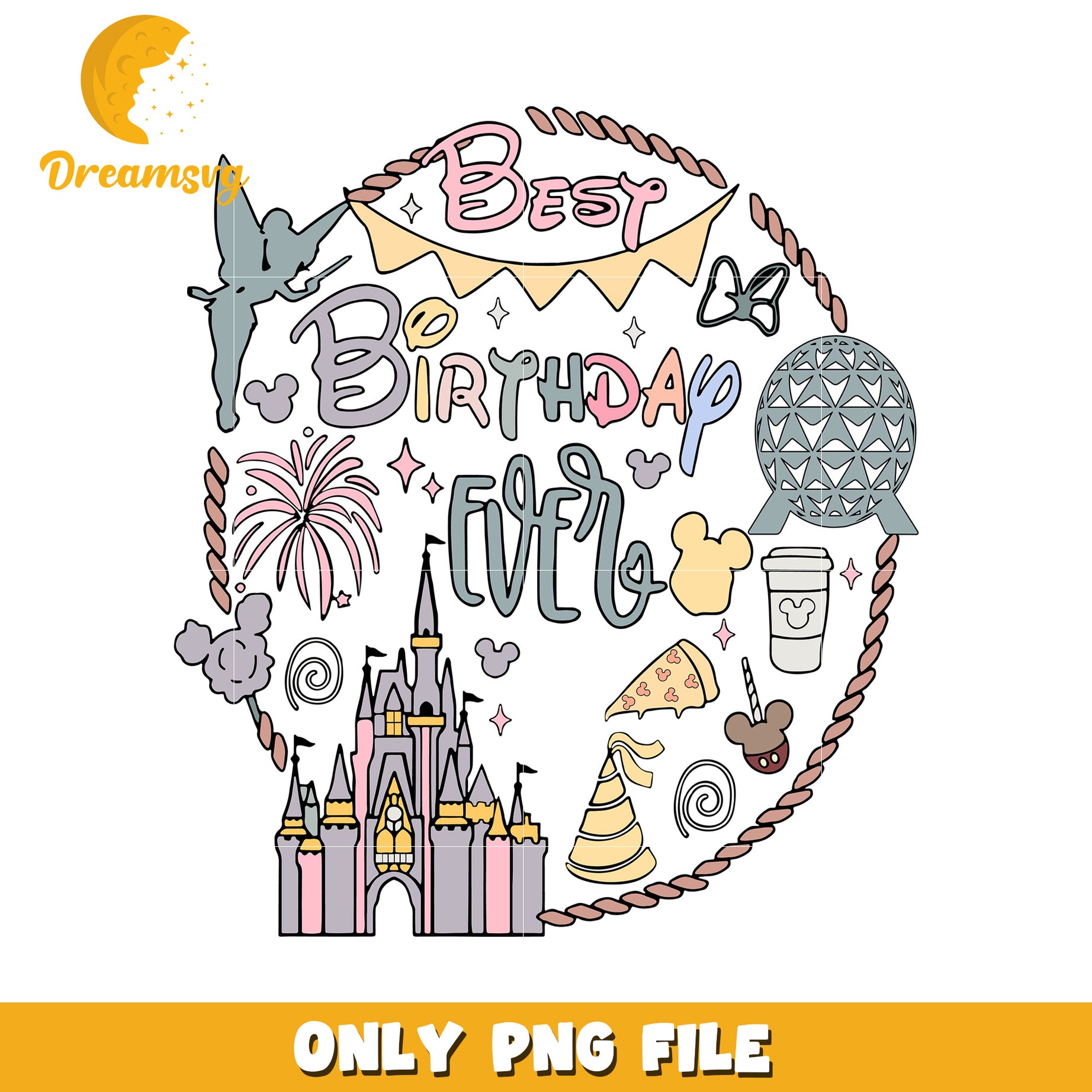 Disney Birthday PNG Sublimation