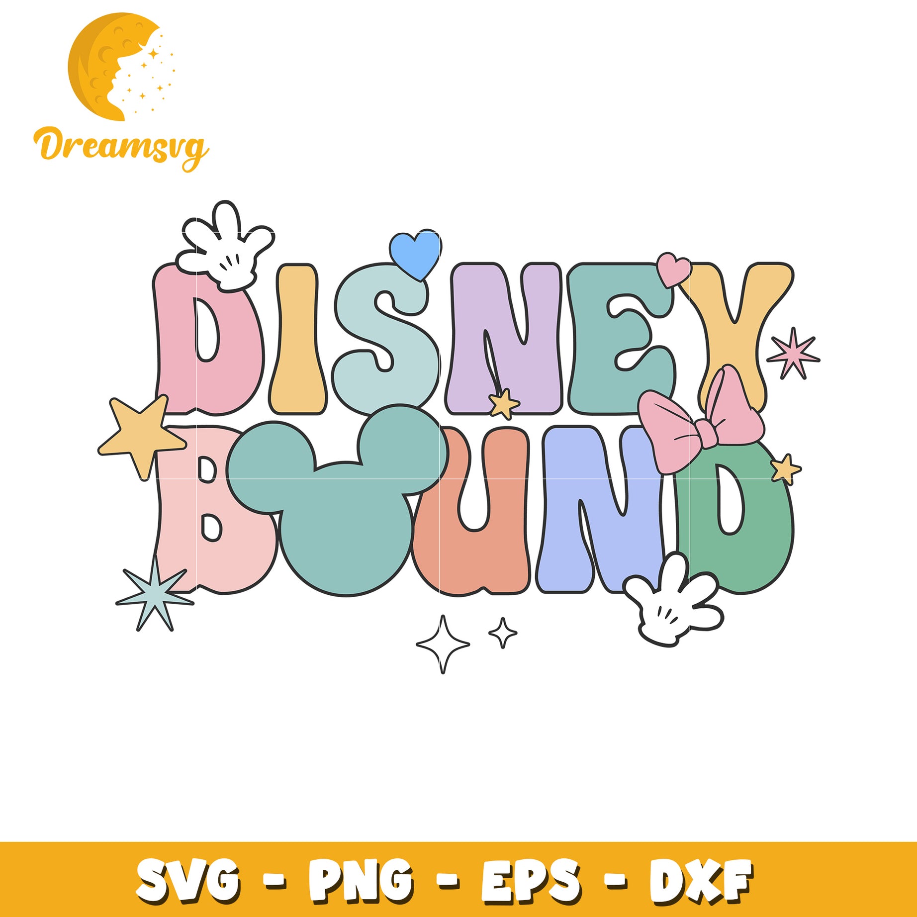 Disney Bound SVG File Colorful Design for Fun Crafts and Projects