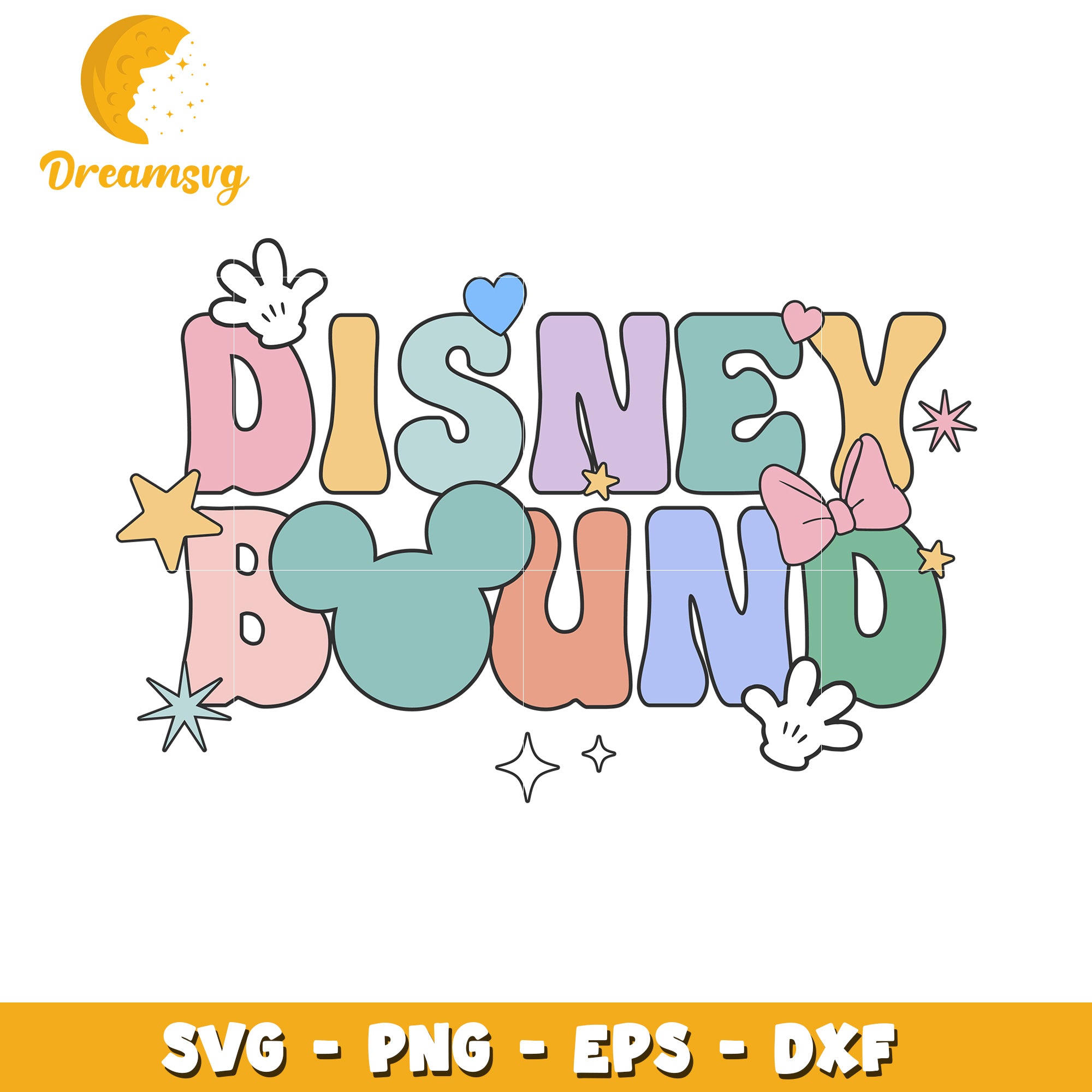 Disney Bound SVG File Colorful Design for Fun Crafts and Projects
