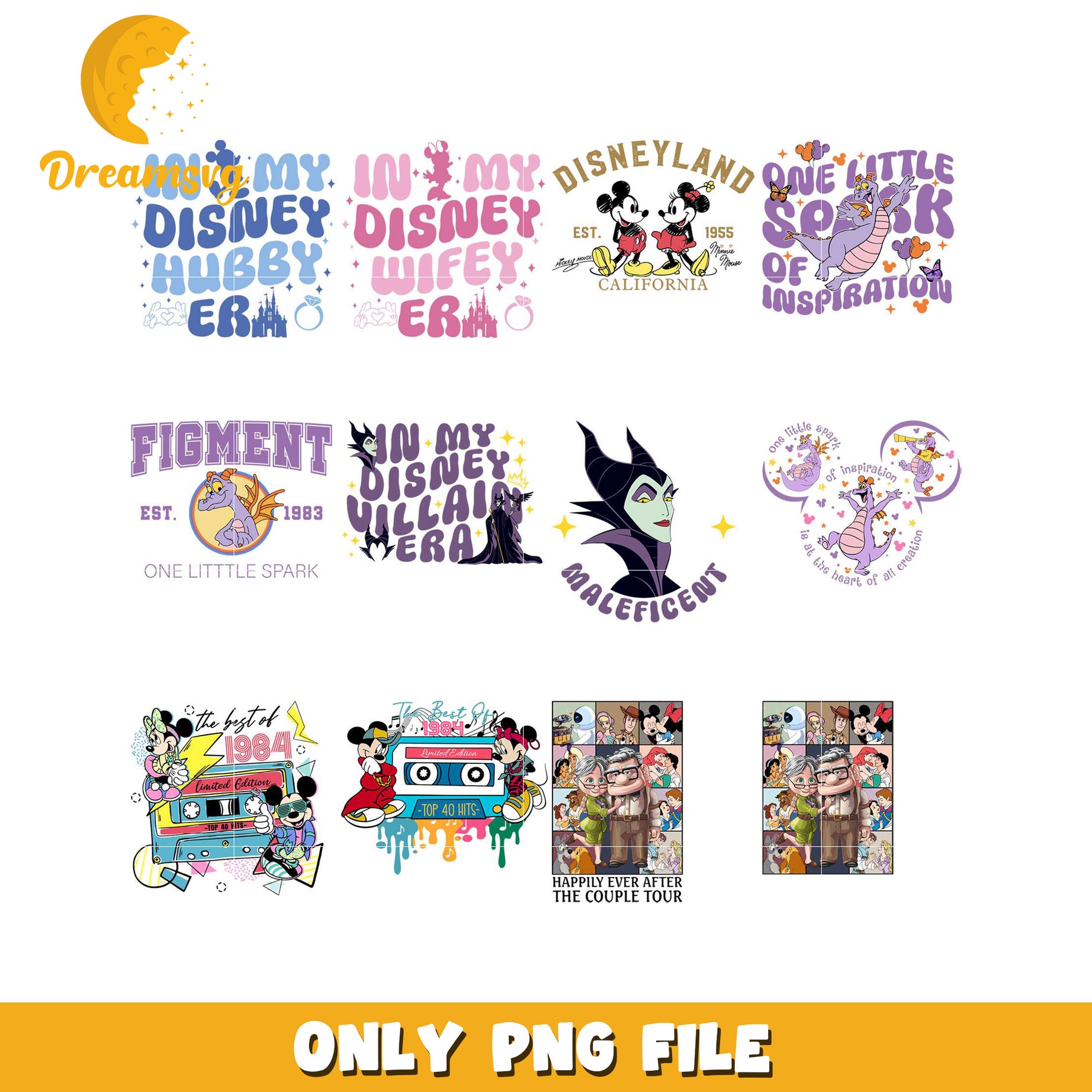 Disney Bundle PNG Files for Creative Projects and Crafts