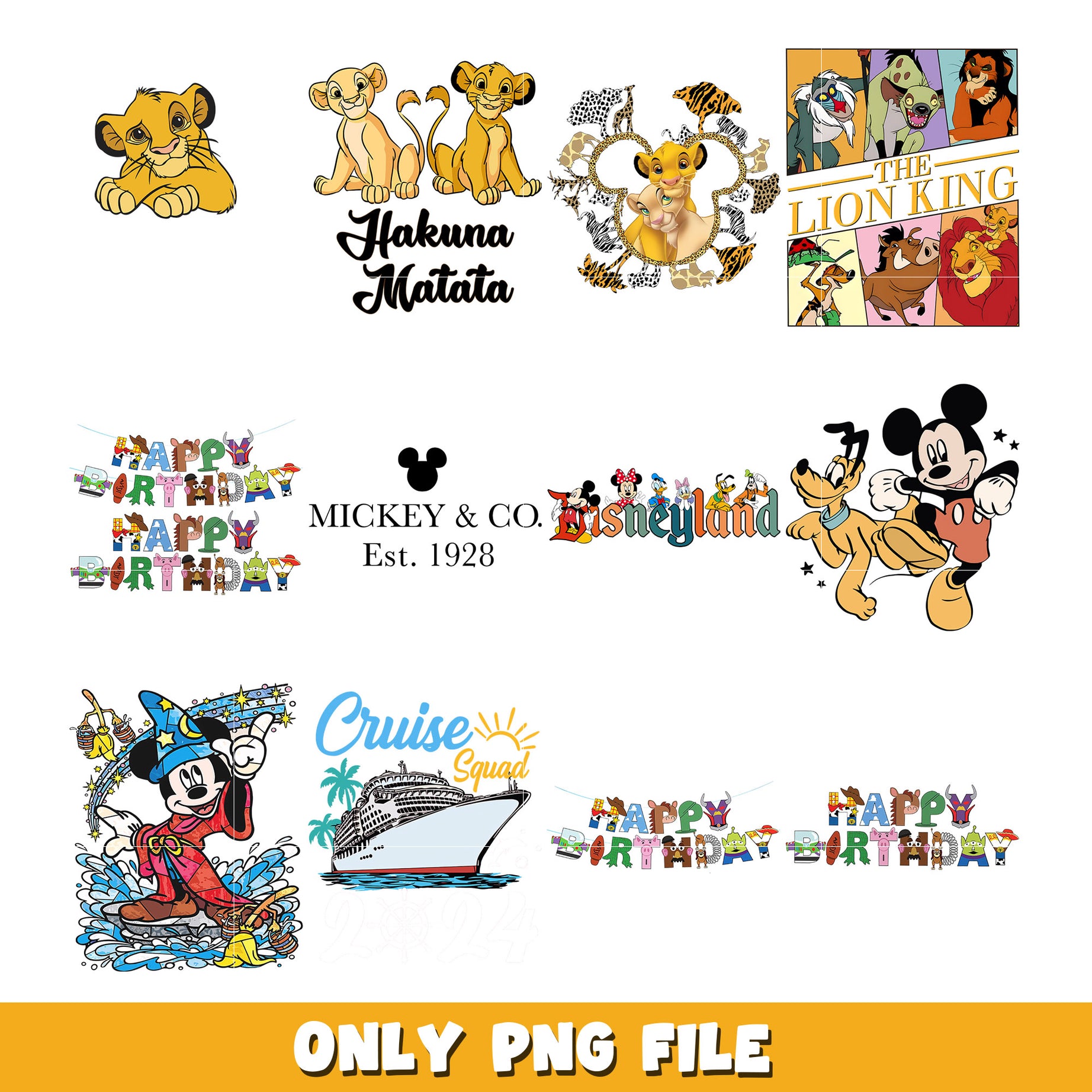 Lion King and friends bundle png, Disney cartoon png, Digital download 