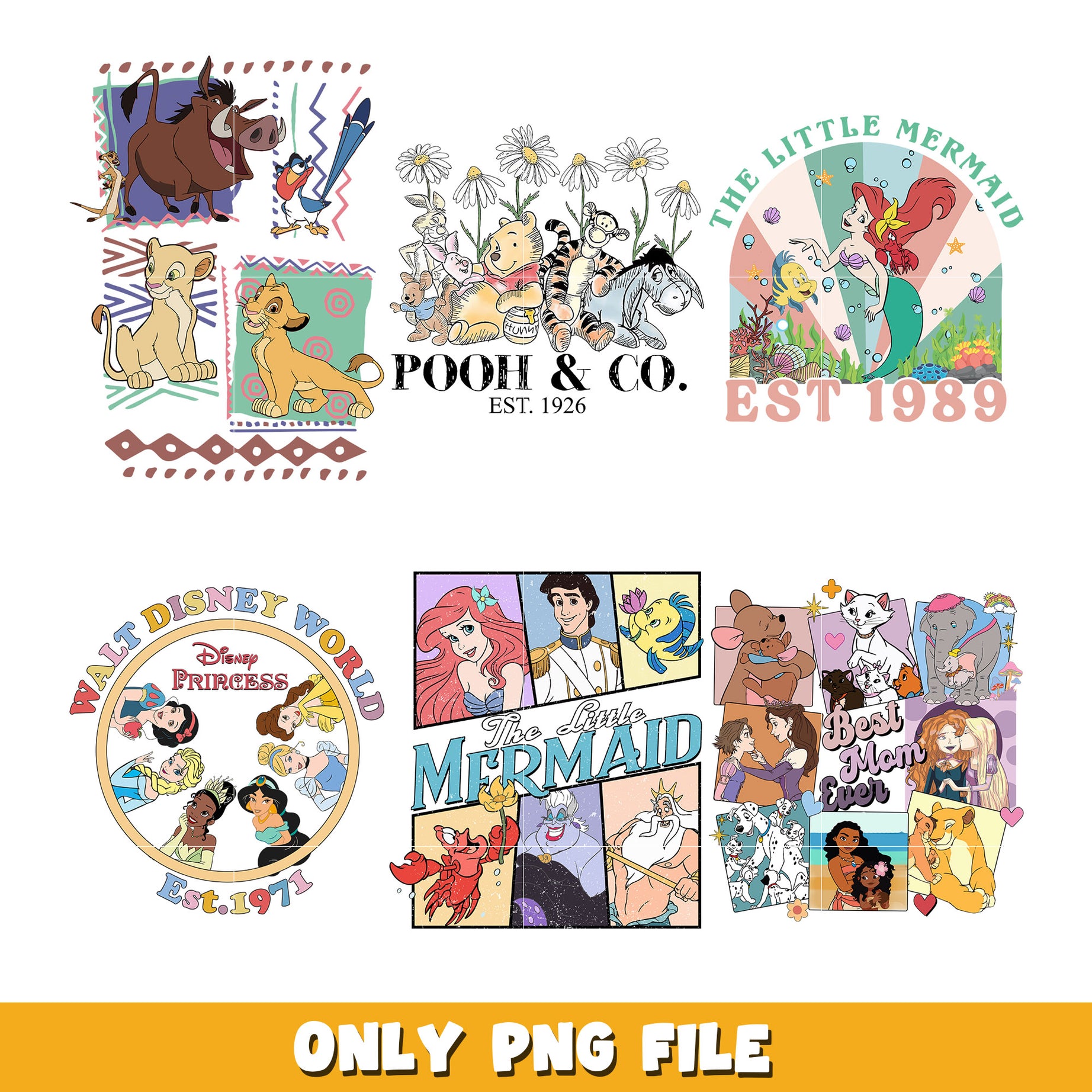  Disney Cartoon Character bundle png, Disney cartoon png, Digital download 