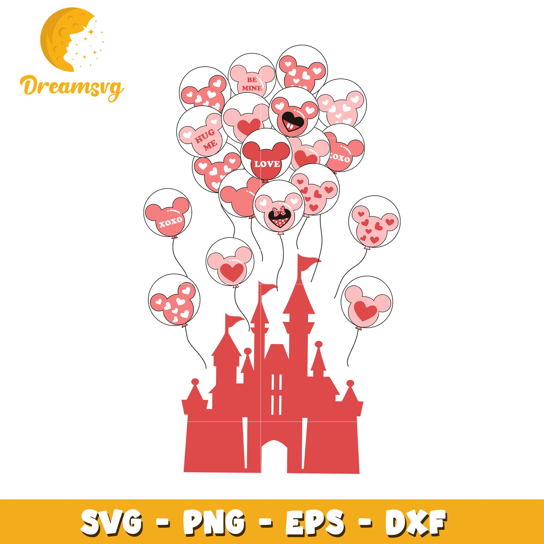 Disney Castle Balloons SVG Cut File