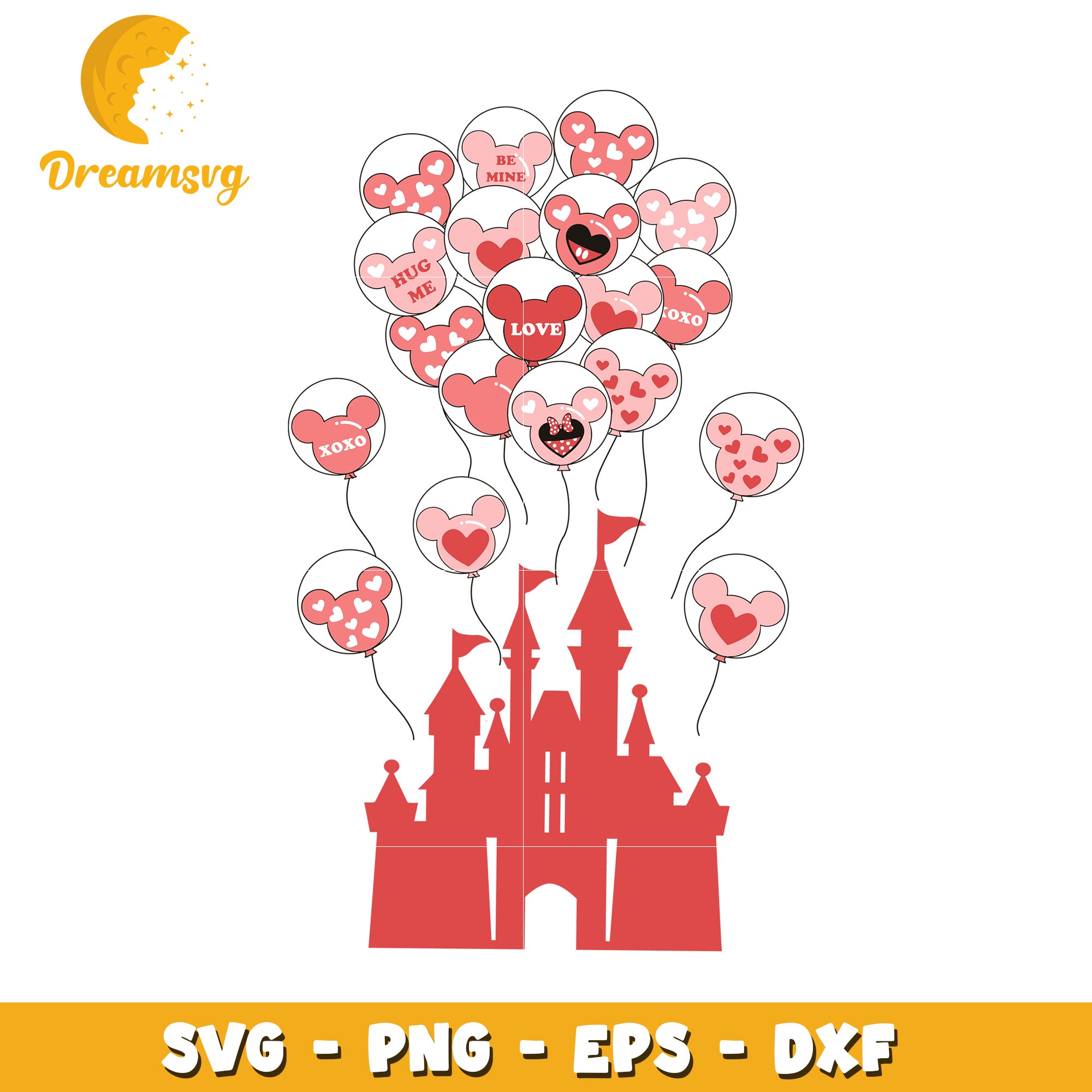 Disney Castle Balloons SVG Cut File