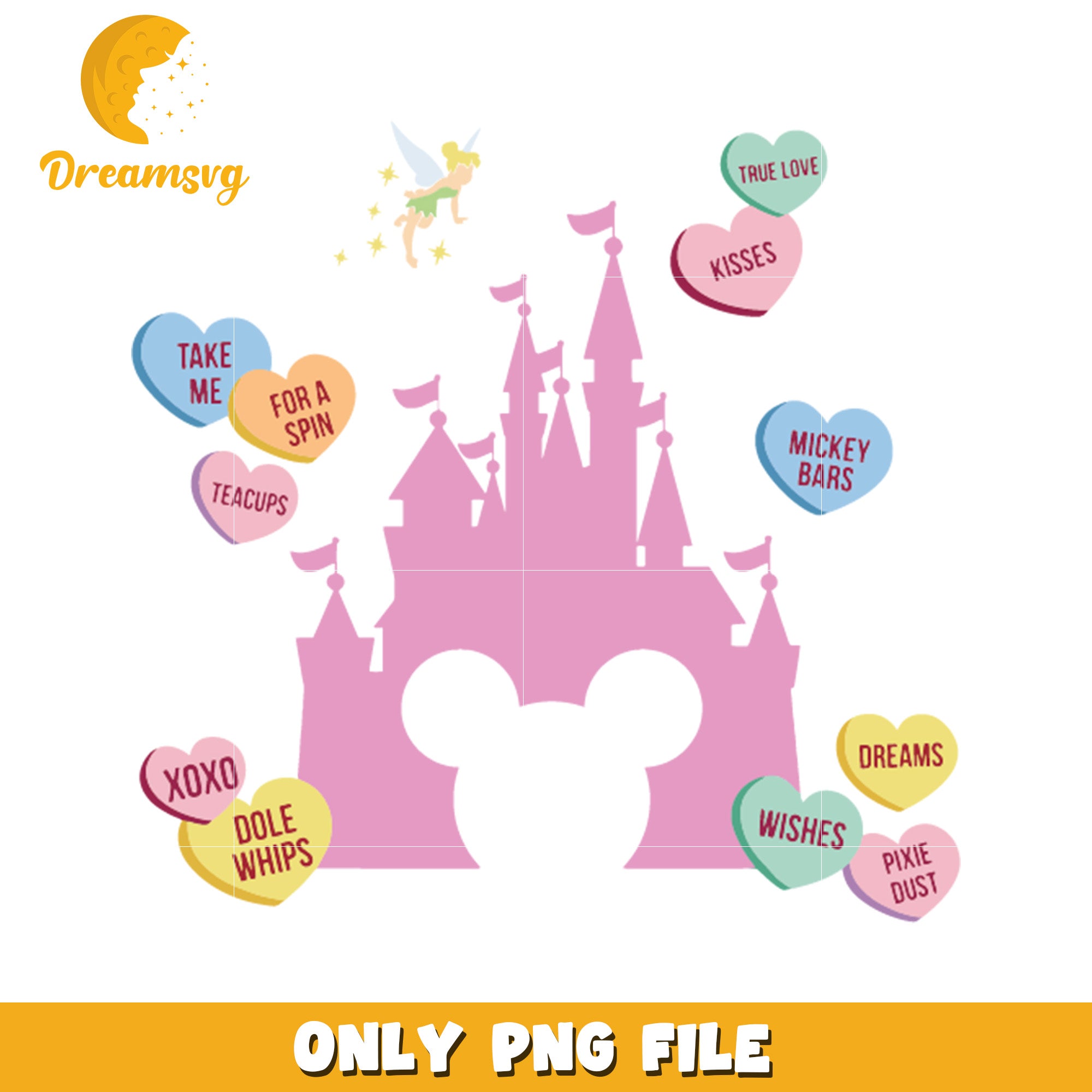 Disney Castle Candy Hearts PNG