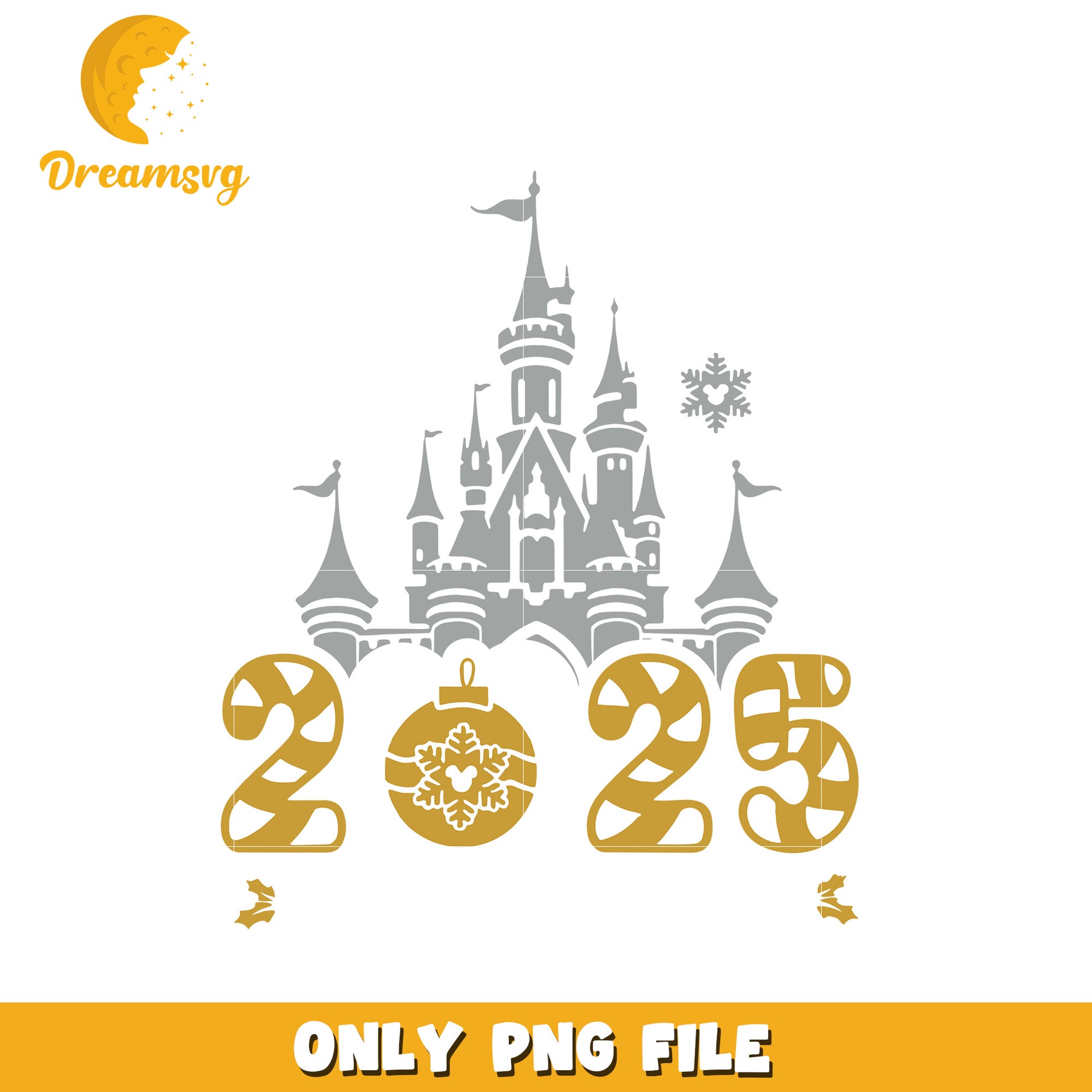 Disney Castle Christmas 2025 PNG