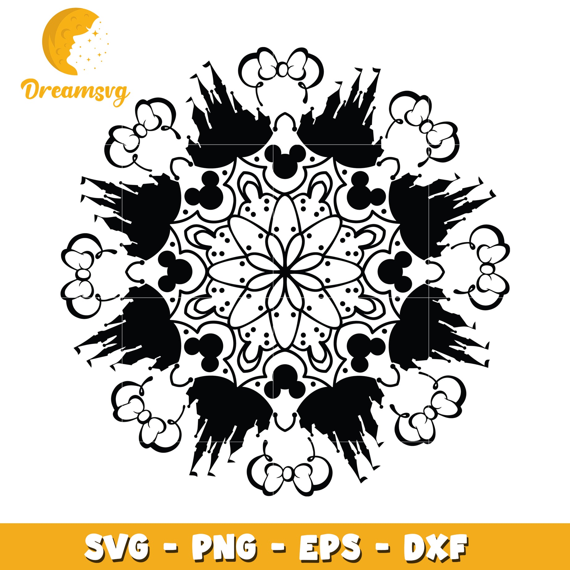 Disney Castle Mandala SVG Cut File