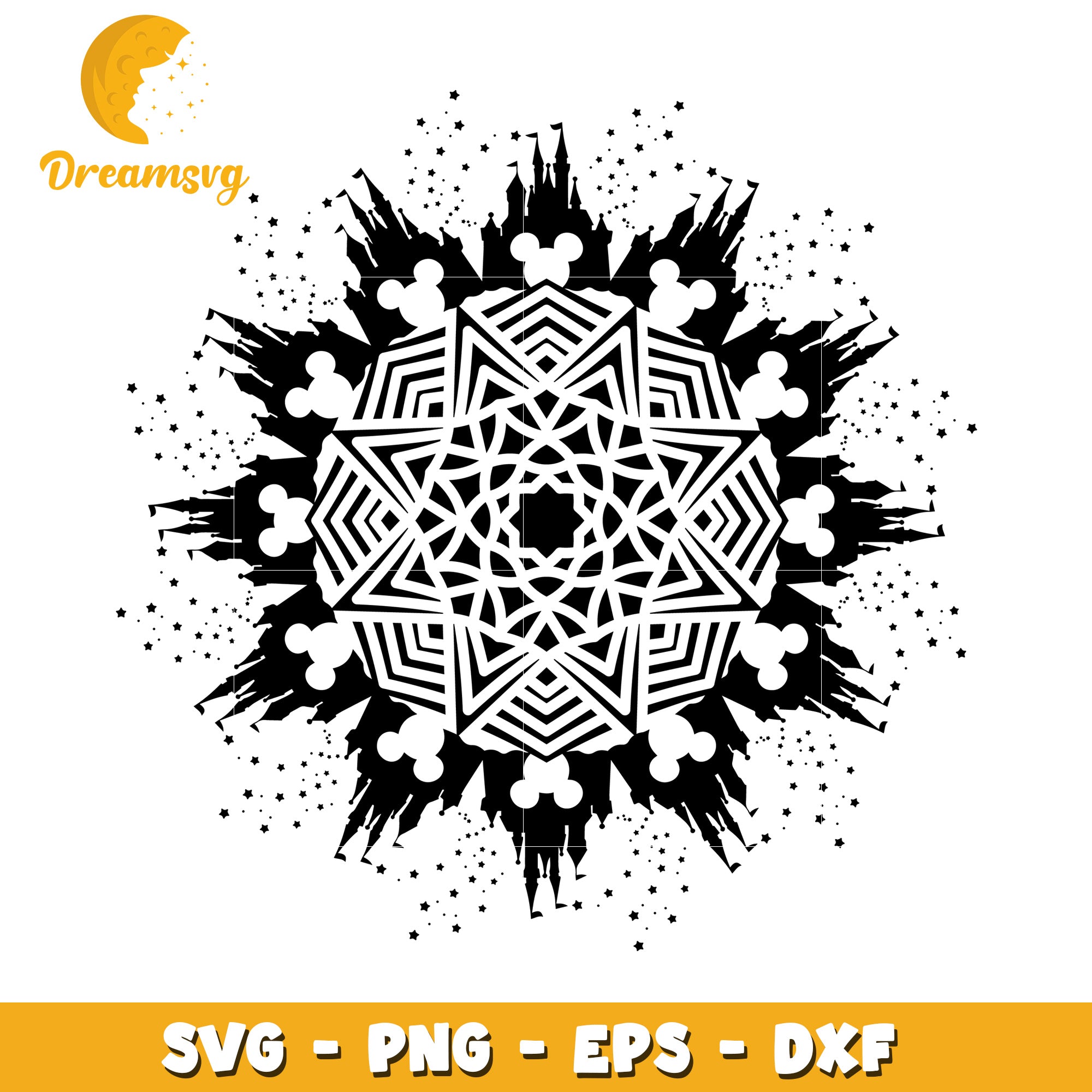 Disney Castle Mandala SVG PNG EPS DXF