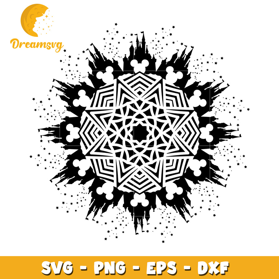 Disney Castle Mandala SVG PNG EPS DXF